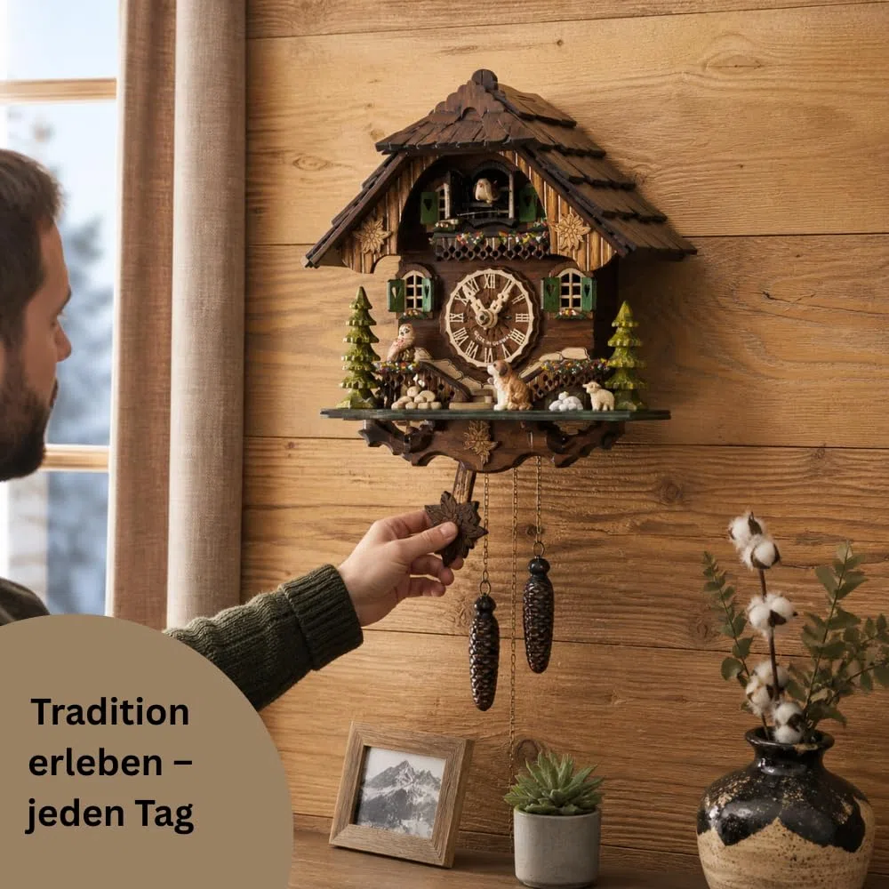 Schwarzwald-Palast, Orologio a cucù Movimento al Quarzo Stile Chalet 32 cm di Cuckoo-Palace