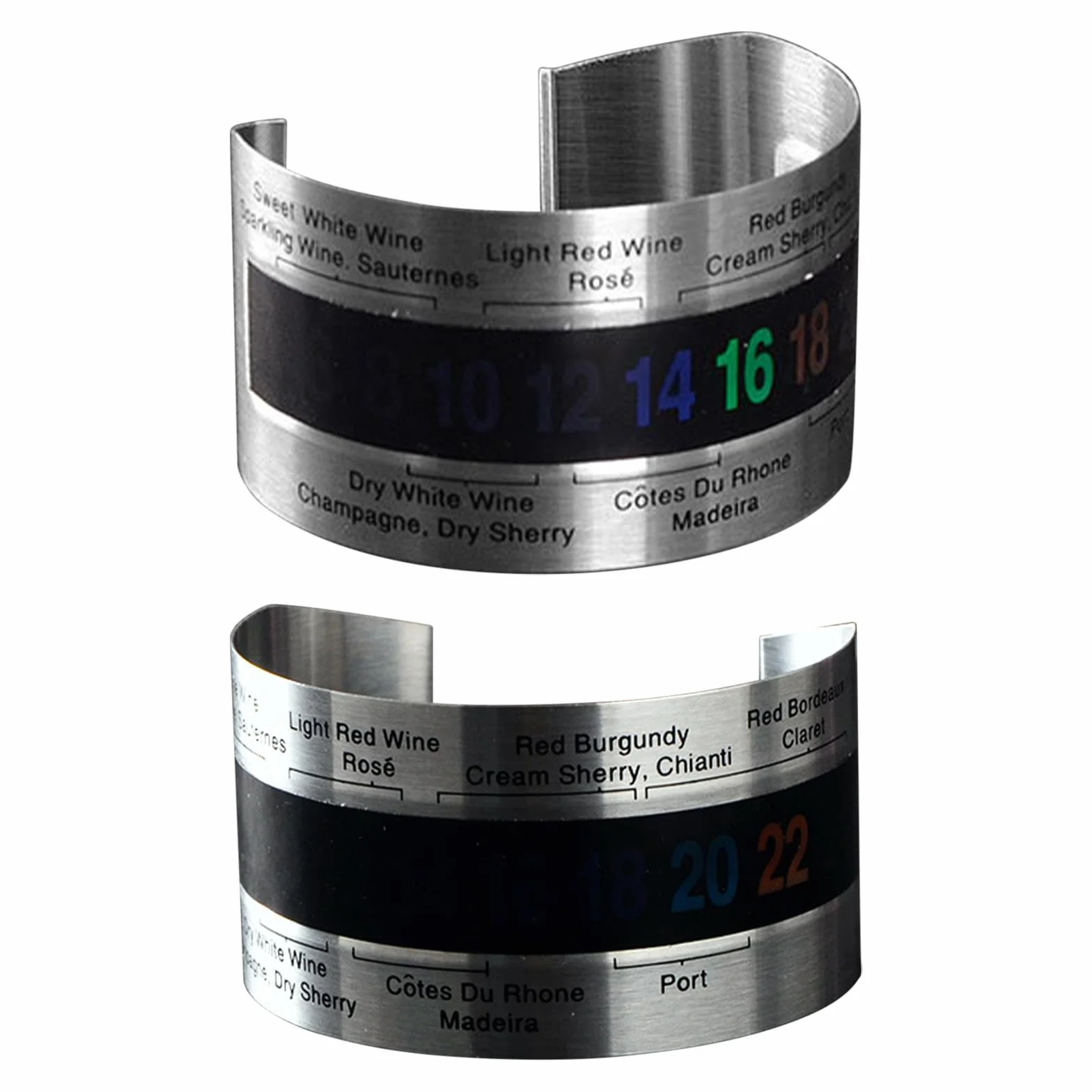 2 termometri da vino, in acciaio inox, con display LCD, termometro, bottiglia di birra e vino rosso, sensore di temperatura, per vino, spumante, succo di vino, serbatoio dell'acqua