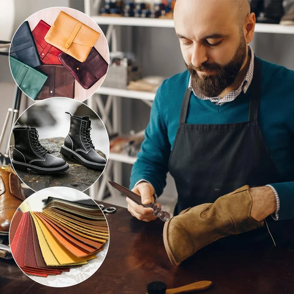 Pelle Utensili,Strumenti per Levigatura in Pelle Lucidata,Cuoio per Lucidare,Lucidatrice per Pelle Strumenti,Legno Bordo Slicker Burnisher,per Cuoio Leather Cutting Edge lucidatura Utensili