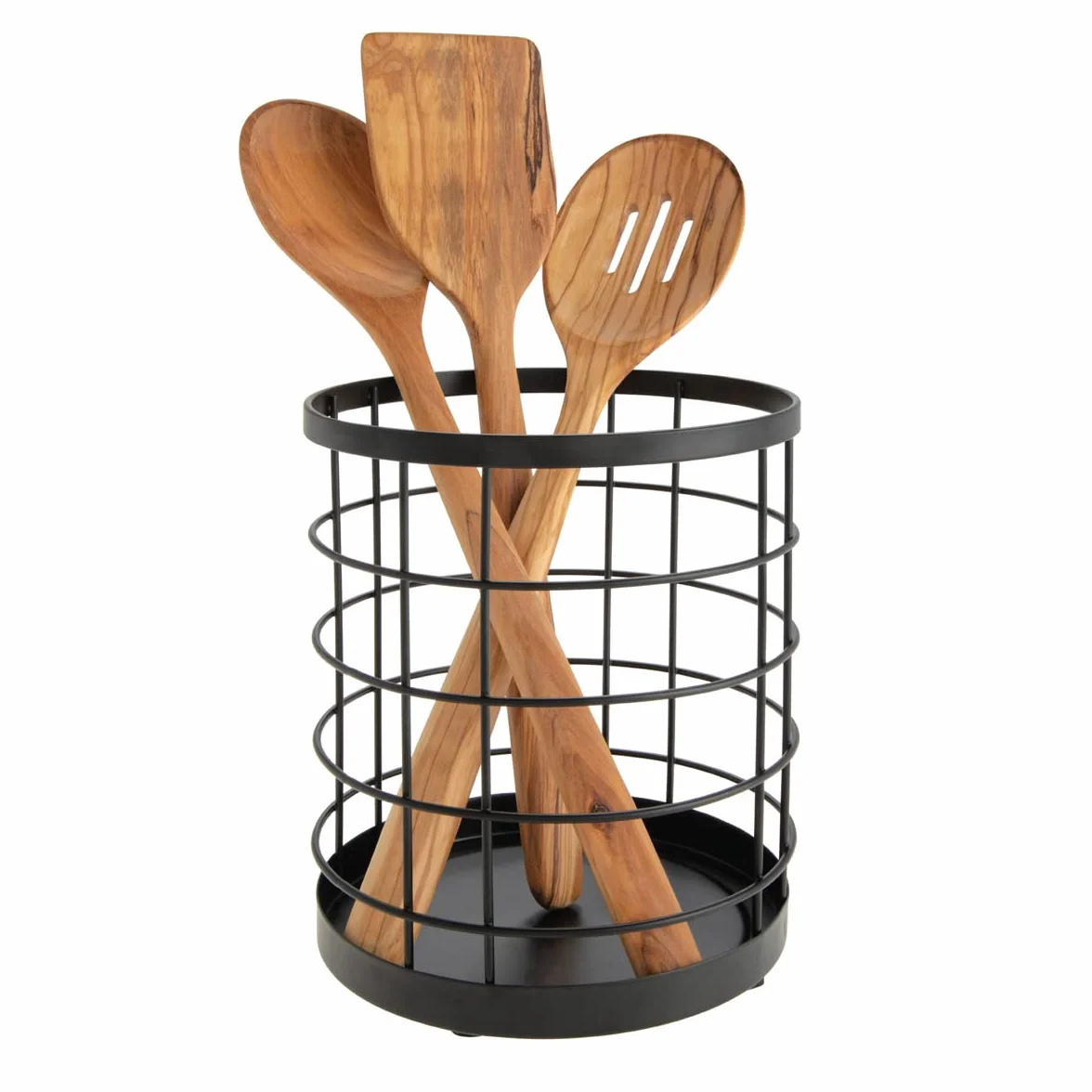 iDesign Organizer cucina adatto per utensili e posate, in metallo pratico e funzionale, nero opaco