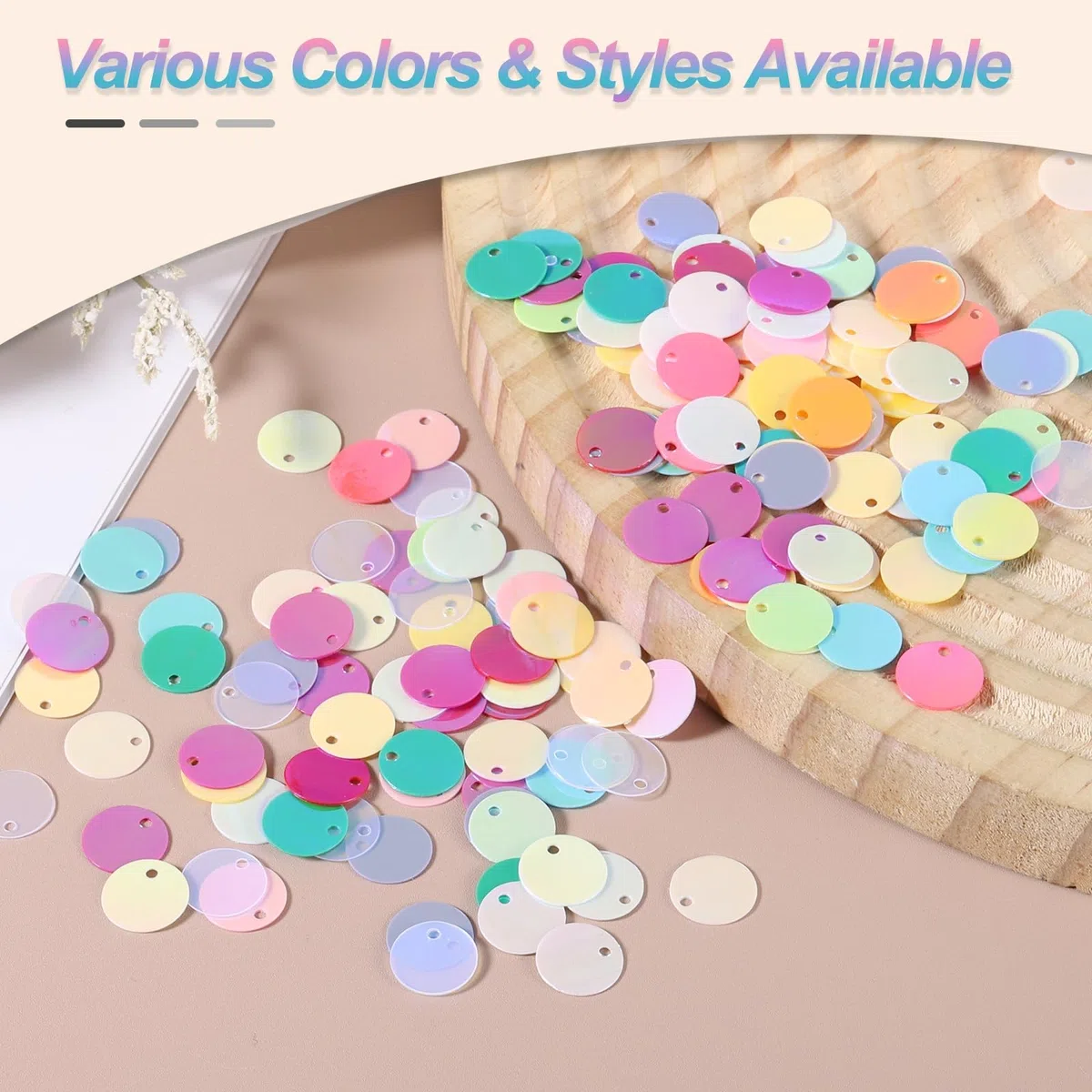 sourcing map Paillettes rotonde piatte, 2100 pezzi, 10 mm, sfuse, trasparenti, con foro laterale singolo, per fai da te, ricamo, creazione di gioielli