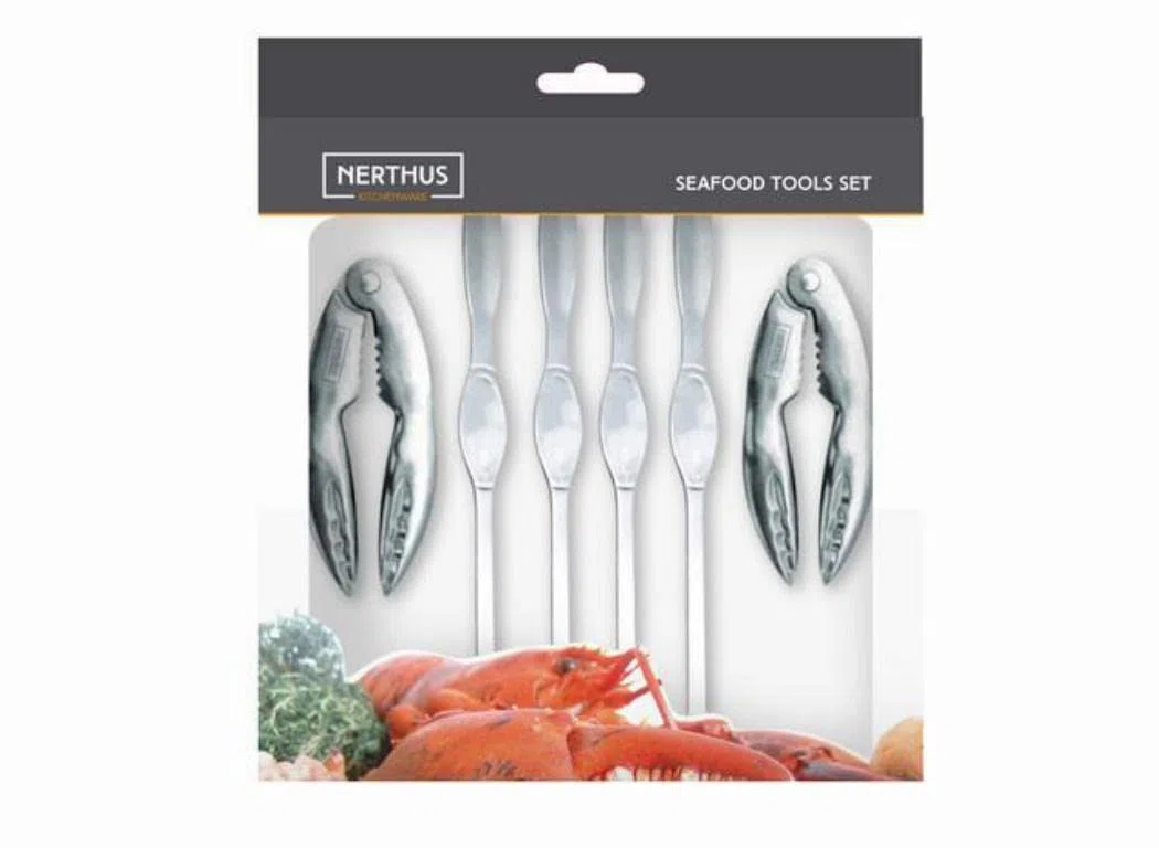 NERTHUS FIH 384 set di utensili per crostacei, Acciaio inossidabile, argento