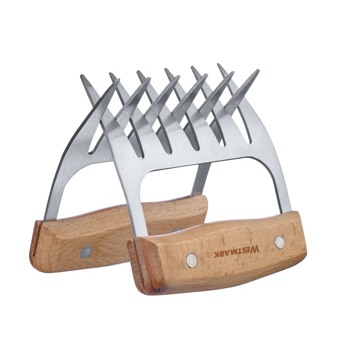 Westmark Artigli per carne – artigli per strappare e sminuzzare la carne, ideali per il pulled pork, pratico accessorio da cucina, barbecue e girarrosto – acciaio inox, 2 pz.
