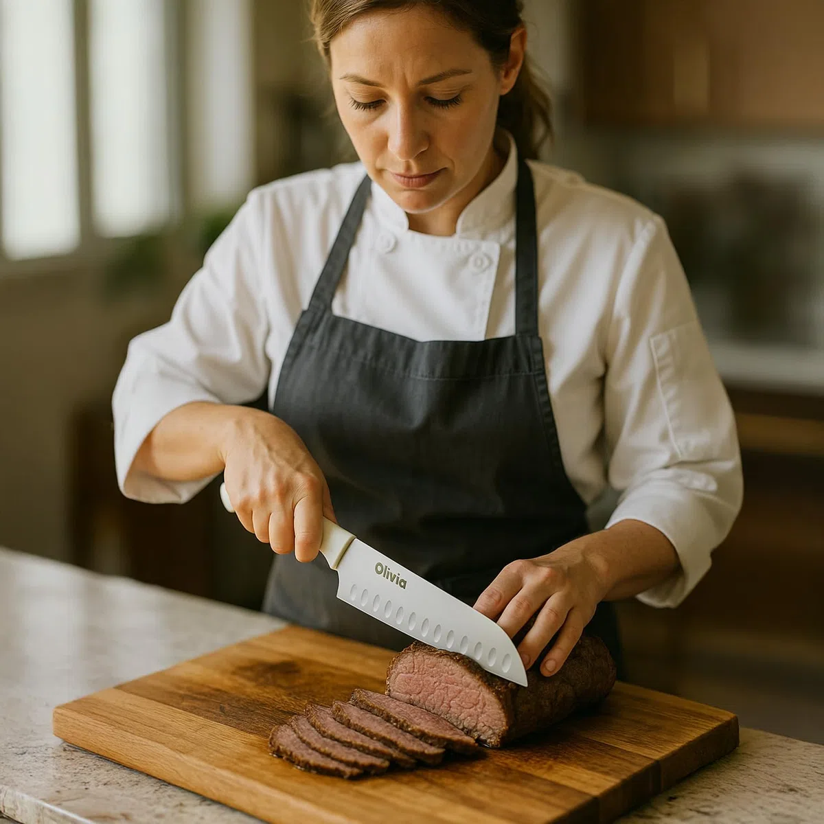 Coltello da Cucina Professionale in Acciao Inox - Lama da 17cm - Coltello affilato per tagliare Alimenti - Impugnatura Ergonomica in plastica - Coltello da Cuoco e Macellaio
