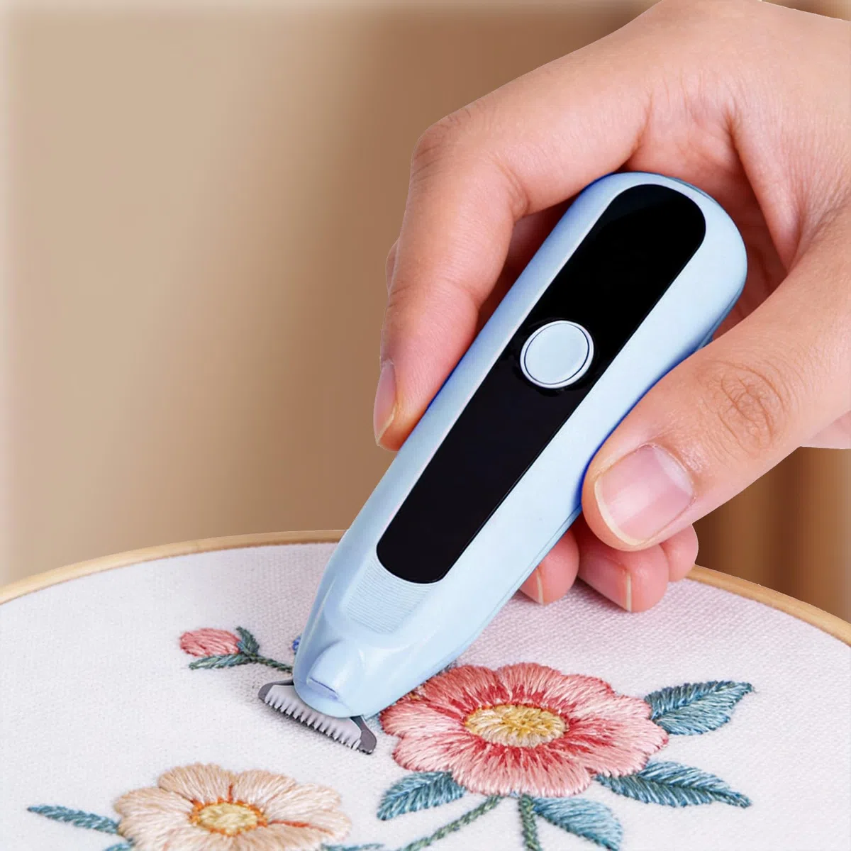 Rasatore elettrico professionale ricaricabile per cuciture per ricamo strumenti per donne, madri principianti appassionati (blu)