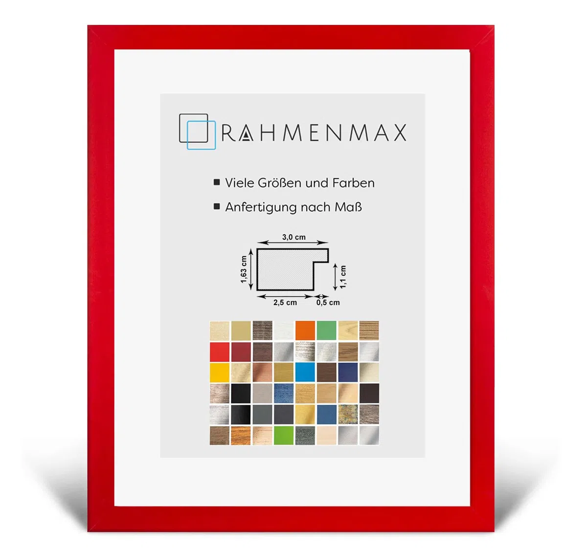 PuzzelMax - Cornice portafoto con puzzle, 70 x 100 cm, rosso pomodoro, 100 x 70 cm, con vetro sintetico trasparente