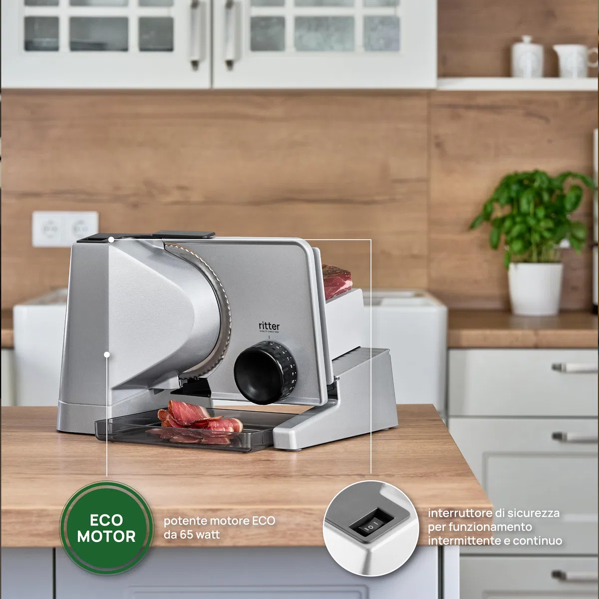 ritter solida 4 Duo Plus Affettatrice elettrica multiuso e affettapane in metallo massiccio, Made in Germany