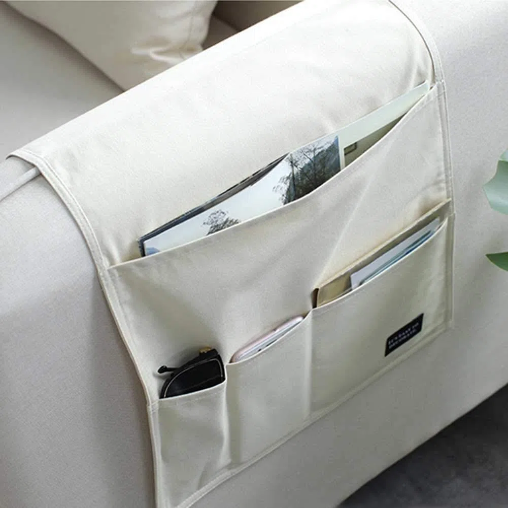 Borsa portaoggetti laterale del bracciolo del divano, bracciolo del divano salvaspazio solido grande telecomando per TV, oggetti vari, organizzatore, borsa portaoggetti