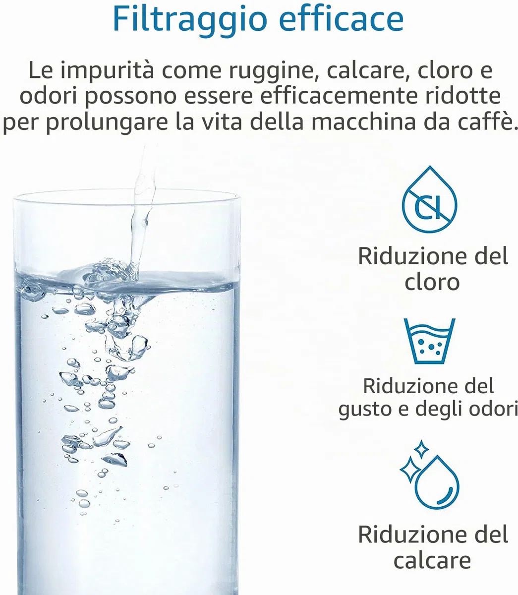 2 Pezzi Addolcitore per DLSC002 Filtro Macchina Caffe per Delonghi ECAM, ESAM, ETAM, BCO Serie