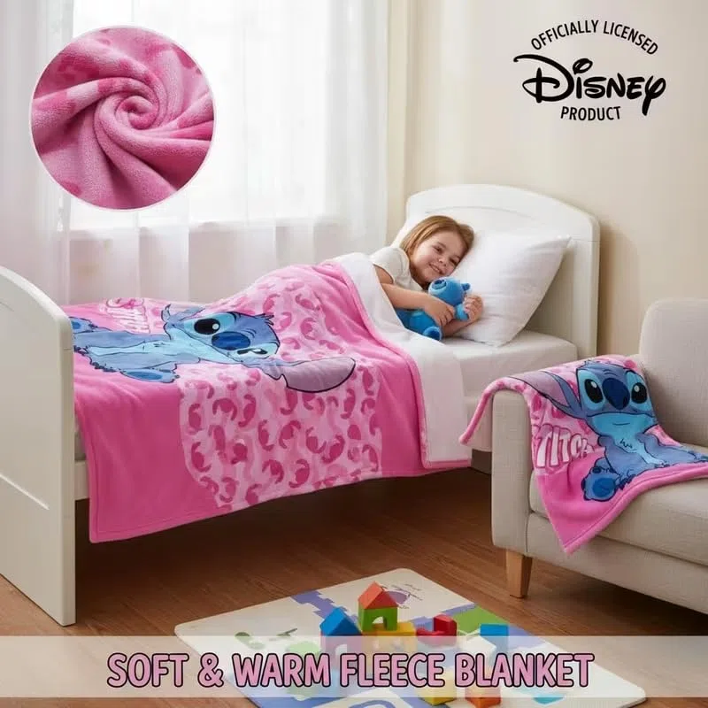 ILS I LOVE SHOPPING Coperta Plaid Morbida e Calda 100x140cm per Bambini Pile con stampa (LILO & STITCH)