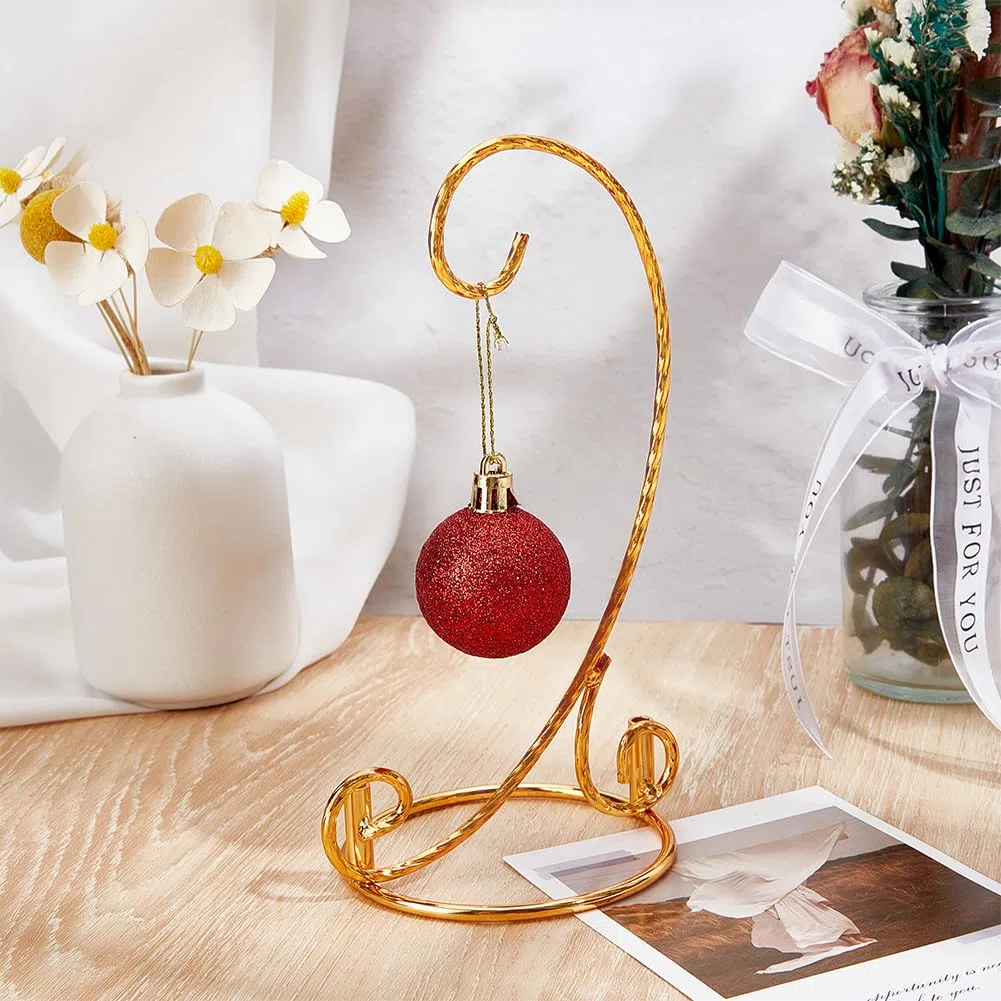 OLYCRAFT Espositore per Ornamenti Dorato 19cm con Supporto per Ornamenti Intrecciati per Appendere Palline di Strega Supporto per Terrario per Piante Aeree per Matrimoni Casa e Ufficio