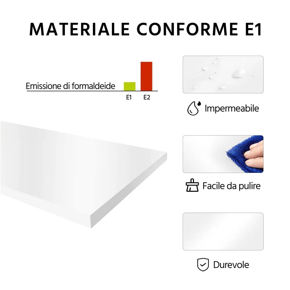 Yaheetech Mobile da Bagno Bianco Mobiletto da Terra con 3 Cassetti e Armadietto Mobile con Ganci Portaoggetti Armadietto Moderno 60 x 30 x 107 cm