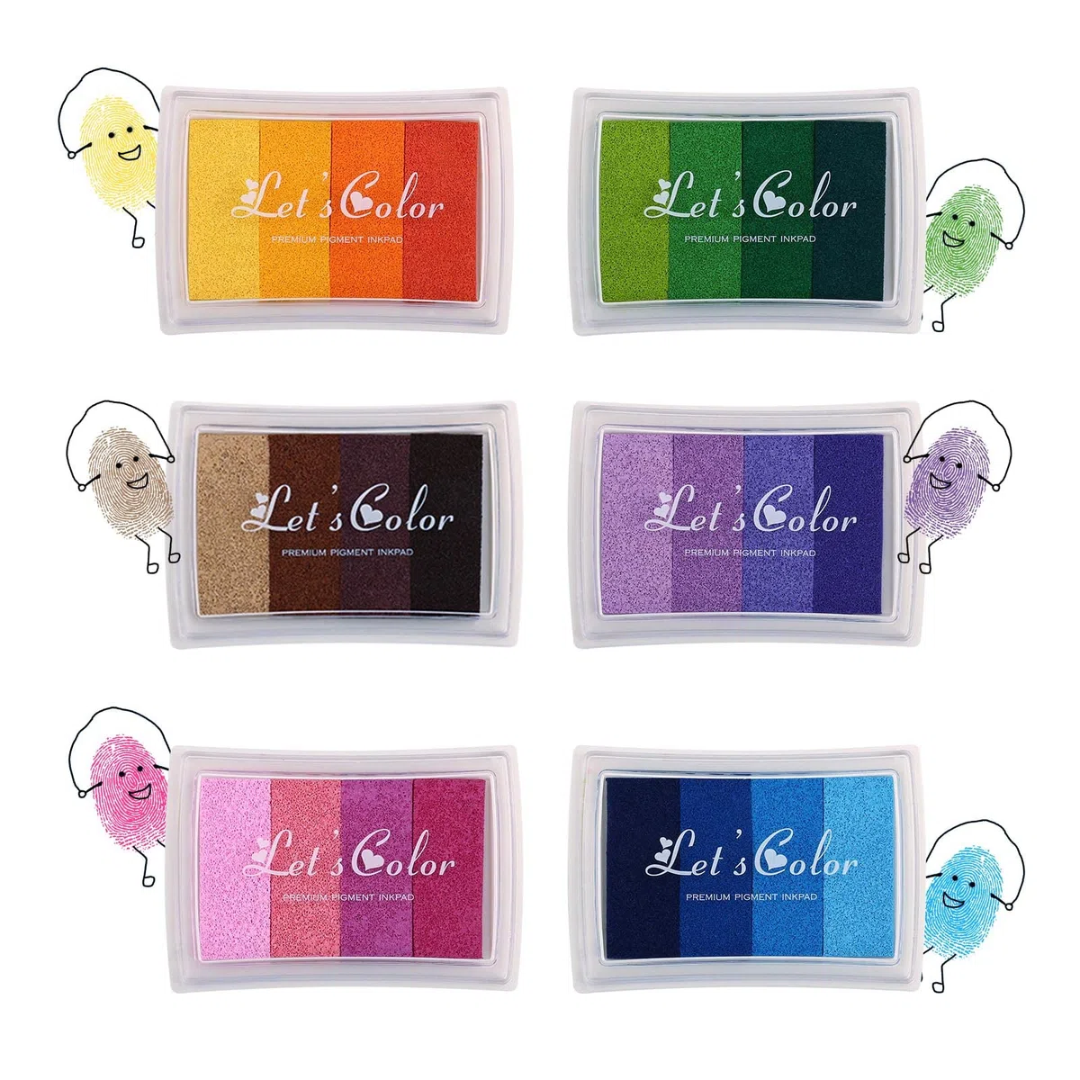 DazSpirit 6 colori Tamponi di Inchiostro, Tampone Inchiostro Arcobaleno Atossico, Timbri Impronte per Timbrare Biglietti, Artigianali per Immaginazione, Scrapbooking, Creazione, Arte e Artigianato
