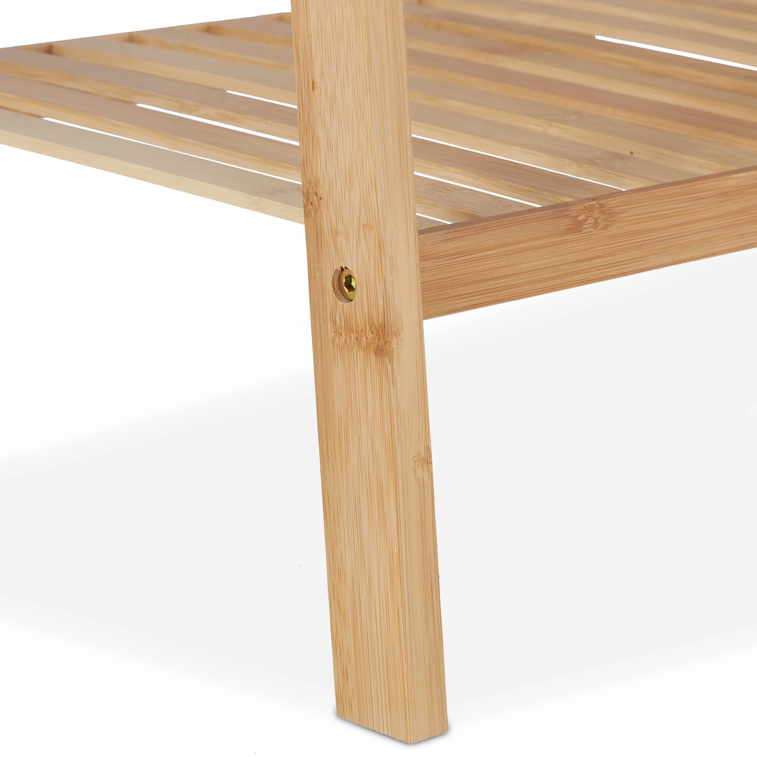 Relaxdays Appendiabiti in bambù, per Ingresso, Guardaroba con Ripiano e Asta, Scarpiera, HxLxP: 120x67x35 cm, Naturale