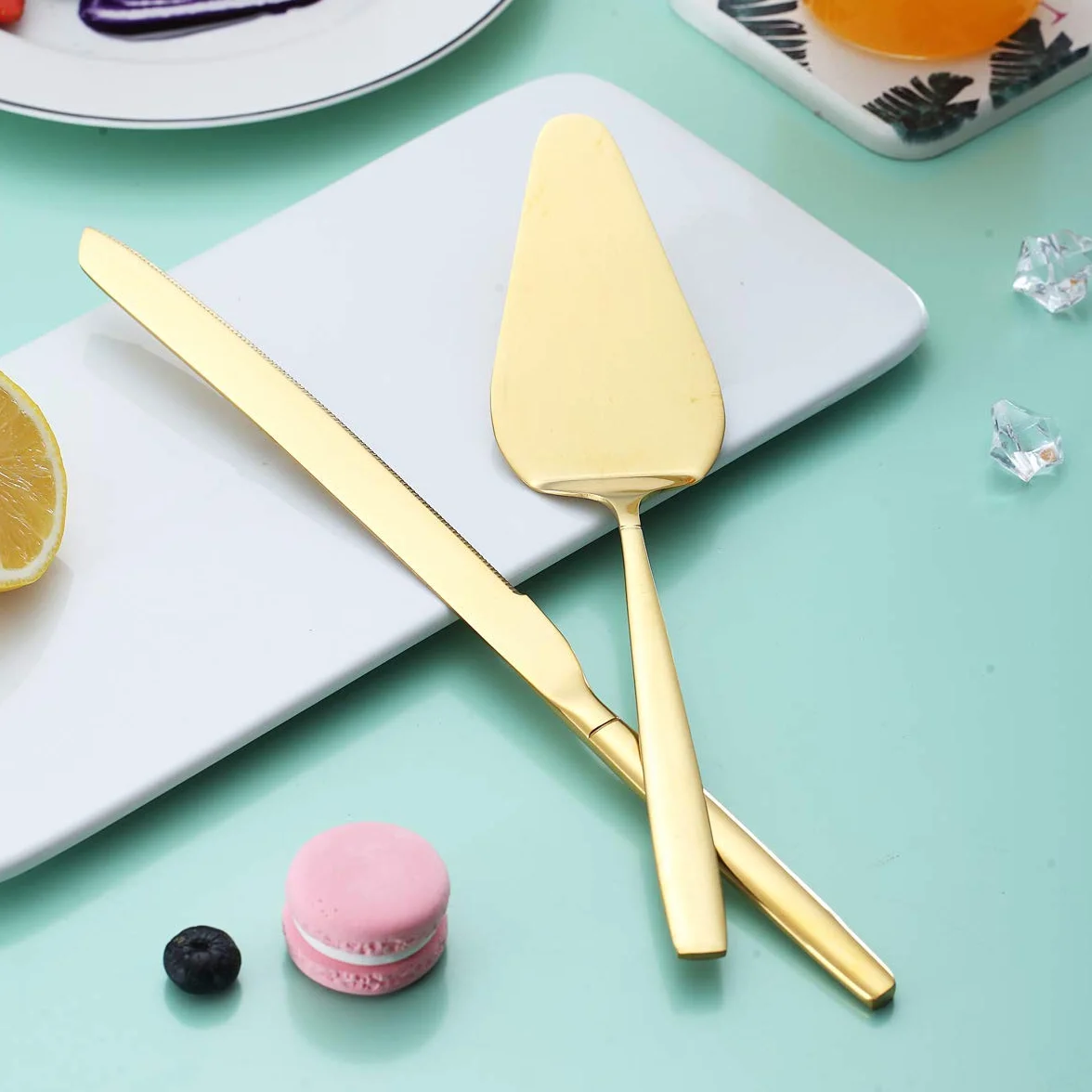 Berglander oro torta torta pasticceria server set coltello e server torta perfetto per matrimoni, compleanni, feste ed eventi