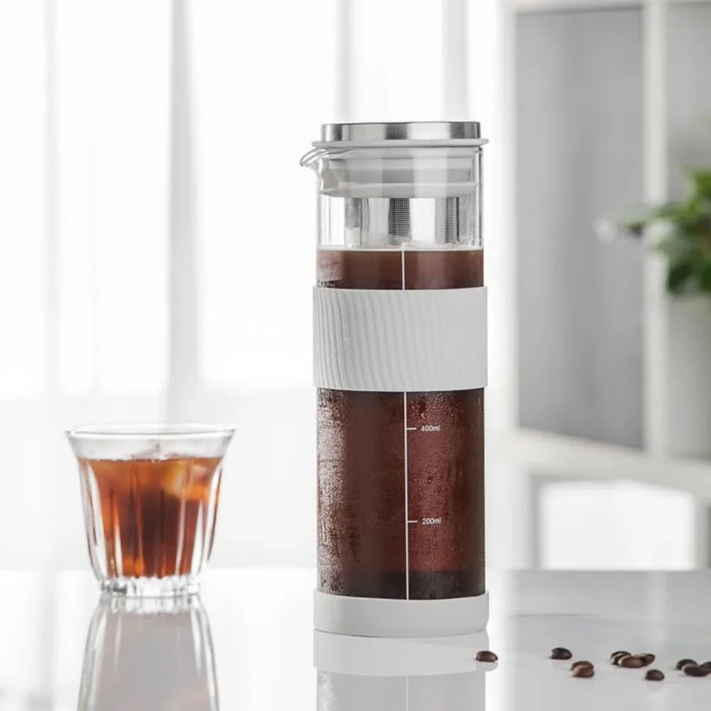 Infusore portatile ermetico per caffè e tè, 800 ml, caraffa in vetro