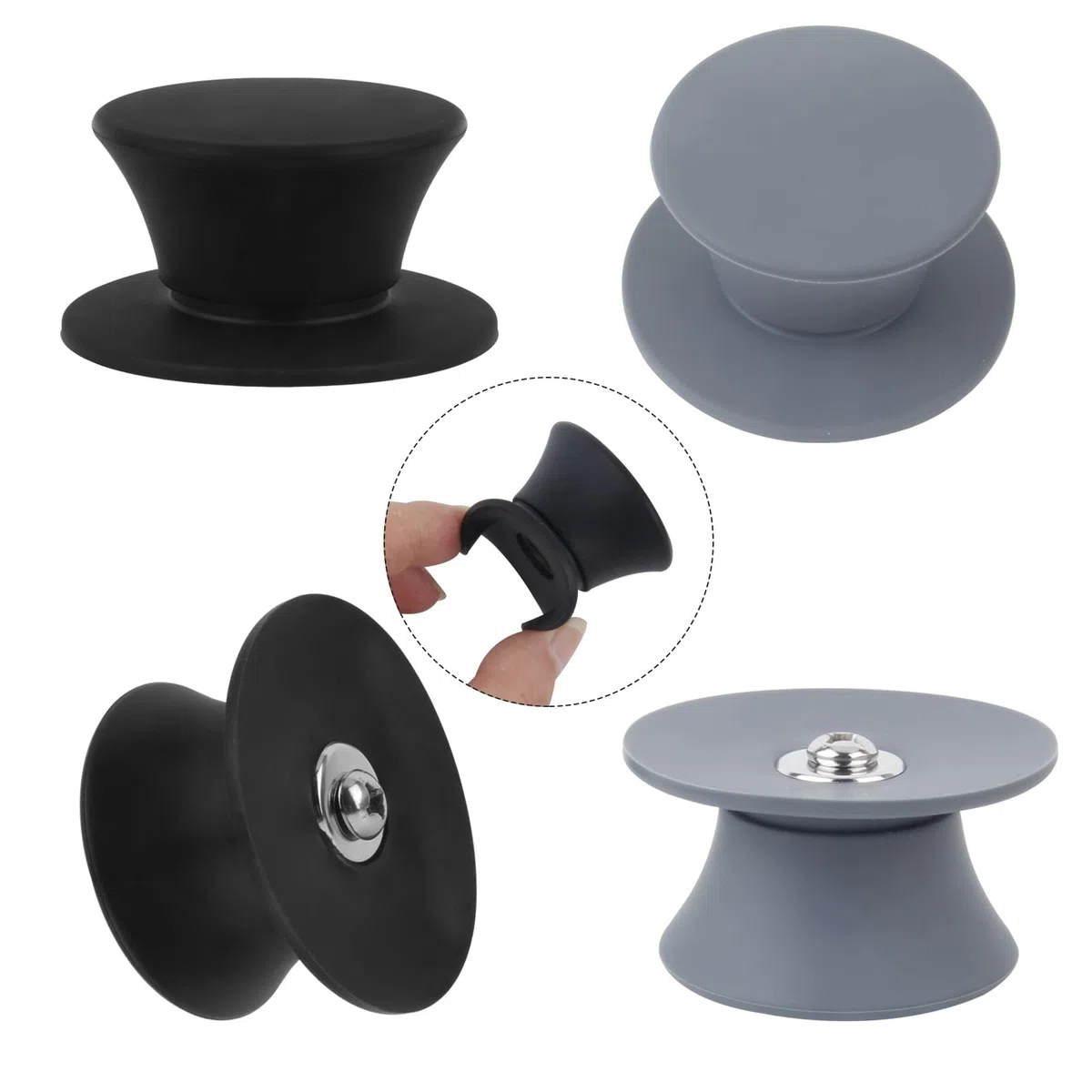 4 manopole per coperchio della pentola, pomelli di ricambio, coperchio in silicone, pomello di ricambio per coperchio in vetro con foro, per stoviglie da cucina