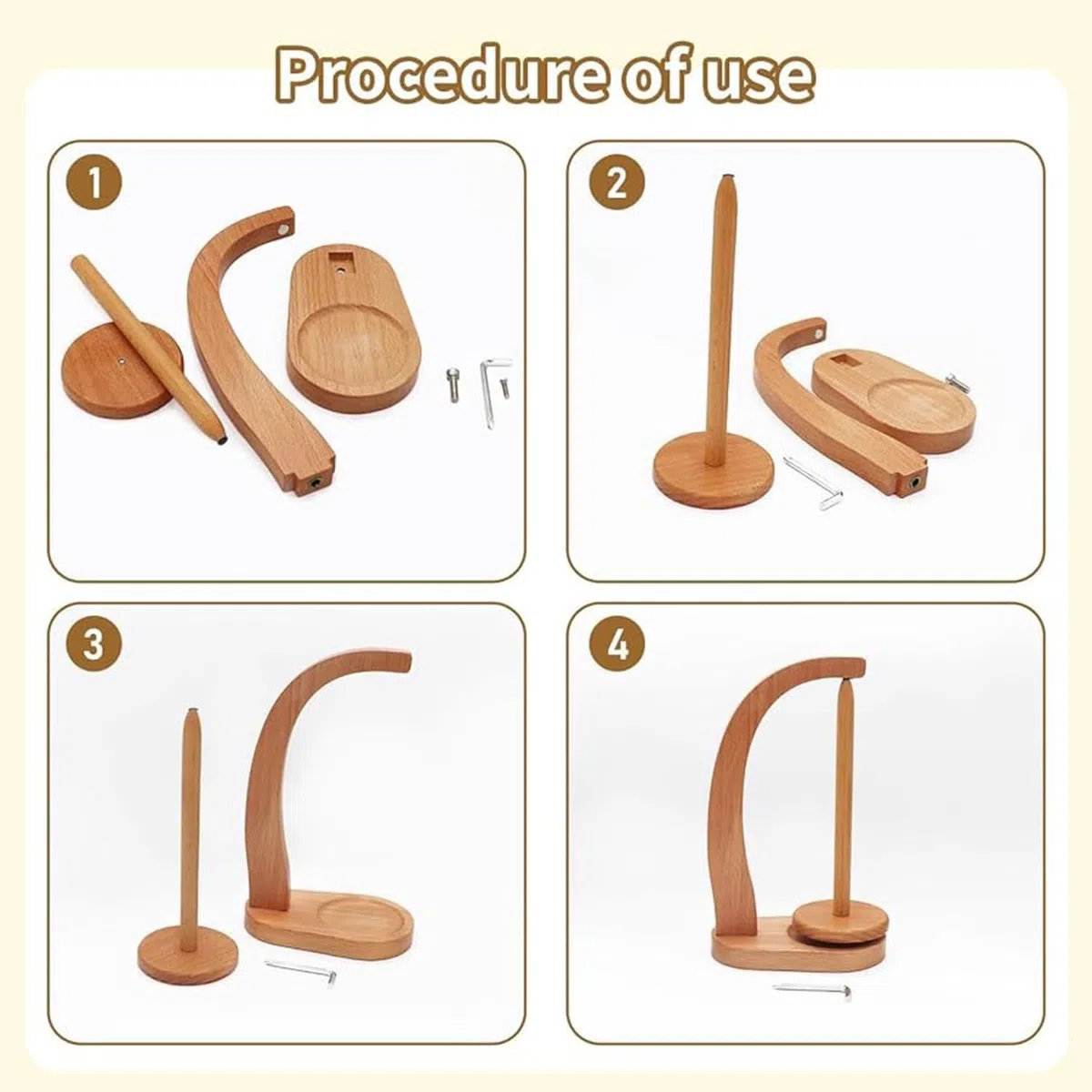 Avvolgitore per Lana, avvolgitore Rotante per Filati, Porta Rocchetto Magnetico, per Accessori da Lavoro a Maglia, Regalo, avvolgitore per Filati e Porta Rocchetto (Legno)