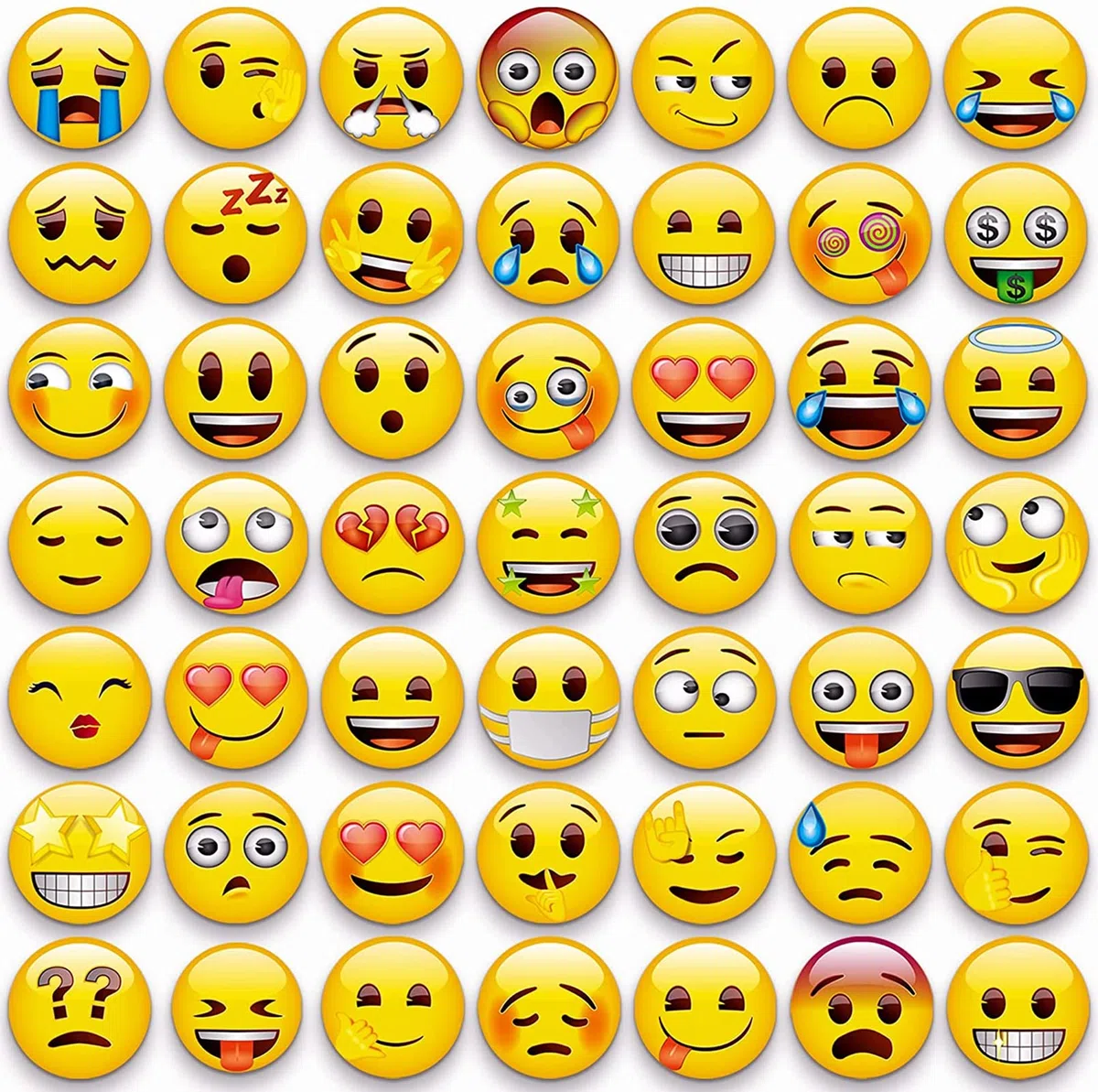 MORCART 54 Pezzi Emoji Calamite Magneti Frigo Smily Magnets Decorazione Frigorifero da Cucina Lavagna per Ufficio Superfici Metalliche e Magnetiche La Scelta Migliore per i Regali