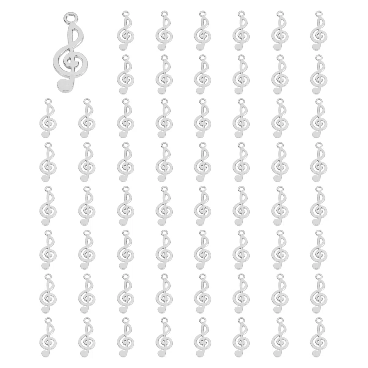 PATIKIL Charme Nota Musicale, 100pz Pendente Strumento a Tema Musicale in Lega per Creazioni Fai da Te, Argento Scuro, 1 x 0.4 Pollici