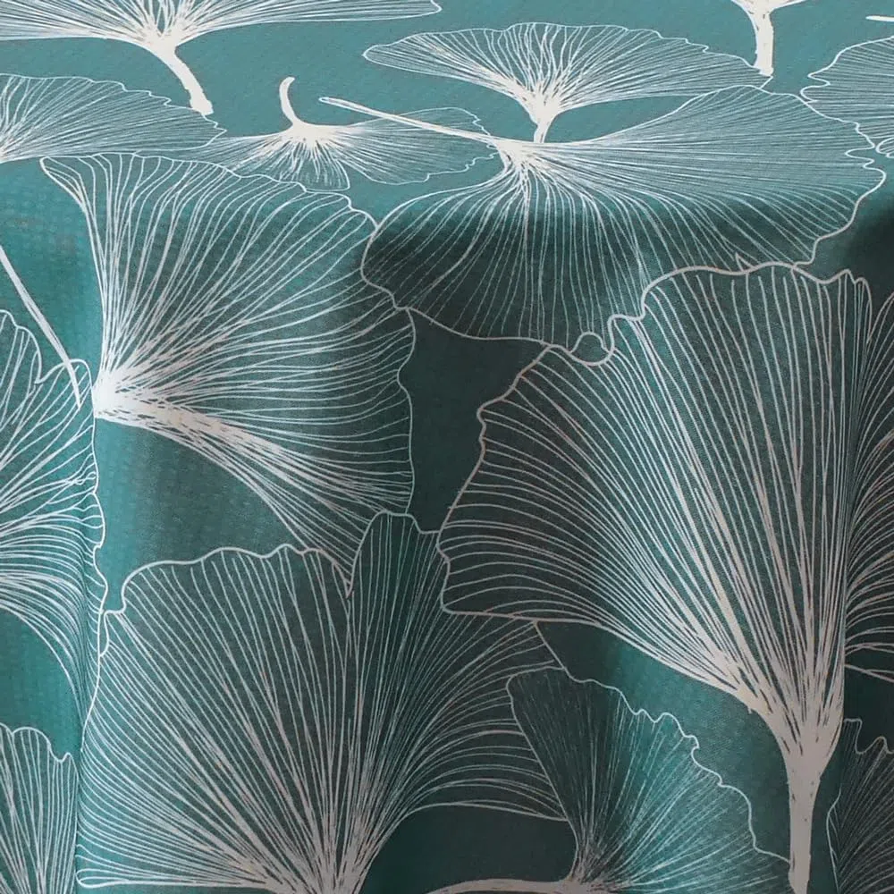 Le linge de Jules Tovaglia antimacchia Biloba verde, rotonda, 160 cm