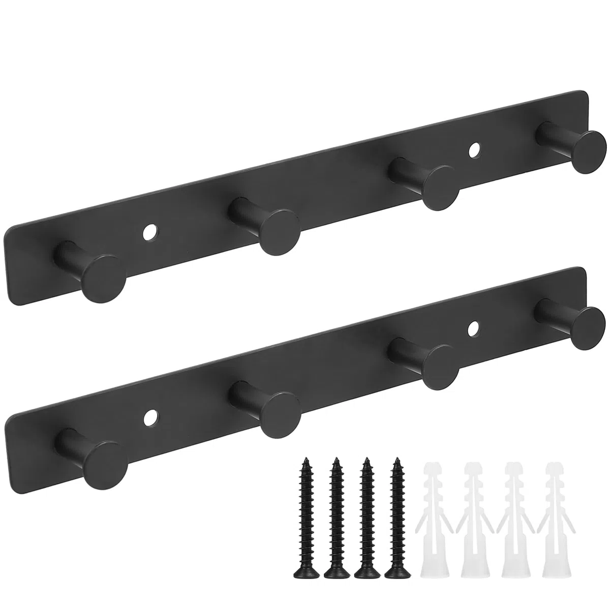 Ganci Porta Abiti Da Muro, 2 Pezzi Appendiabiti Con 4 Ganci, Ganci Da Muro, Attaccapanni Da Muro, Appendiabiti Nero, Per Cappelli, Sciarpe, Borse, Stand Da Camera Cucina