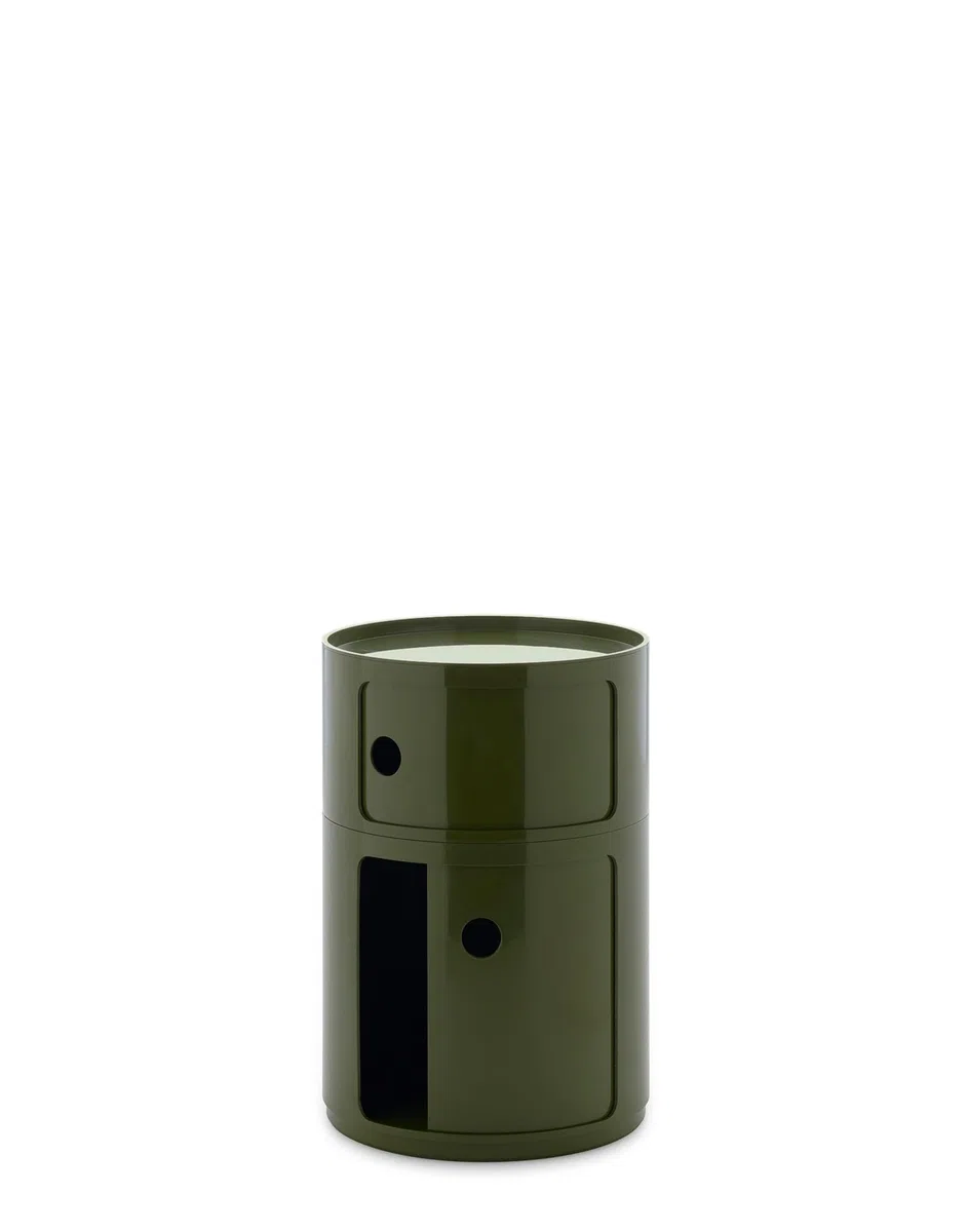 Kartell Componibili Big, Mobile Contenitore 2 Elementi, Diametro 42 cm, Verde