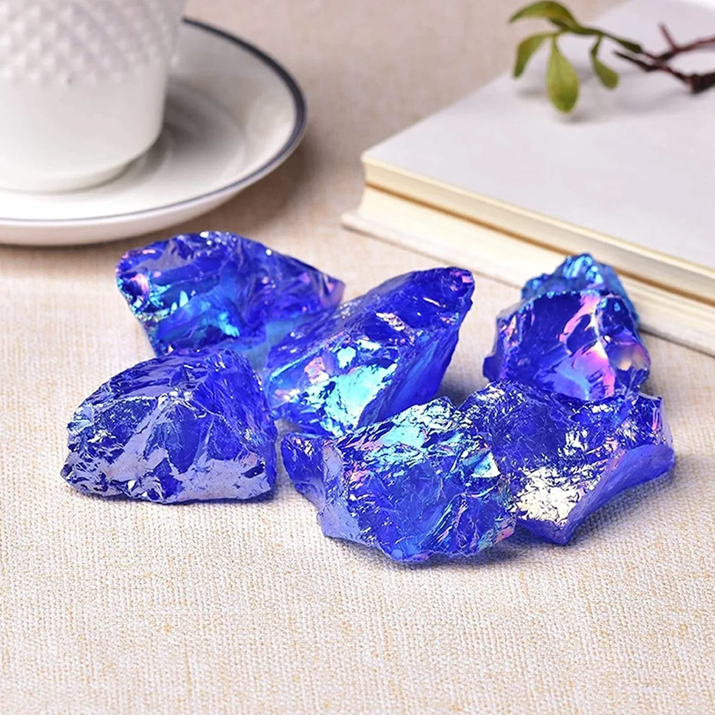 Namvo 2pcs Cristallo Naturale Pietra Grezza placca al Quarzo esemplari Minerale Grezzo Minerale Pietra preziosa Serbatoio di Pesce Decorazione energia Regalo Fai da Te