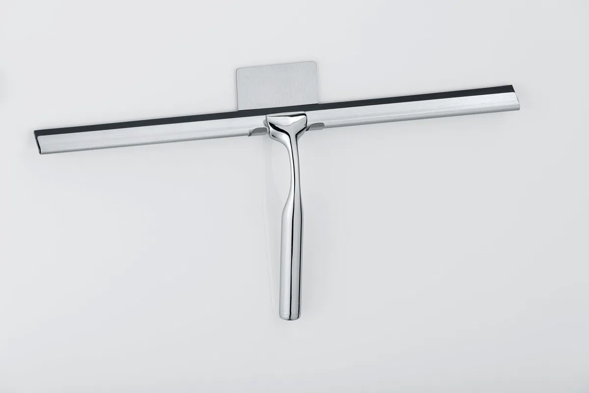WENKO Terni Terni Jumbo - lavavetri doccia con attacco a parete da attaccare, metallo, 40 x 17 x 3,5 cm, cromato