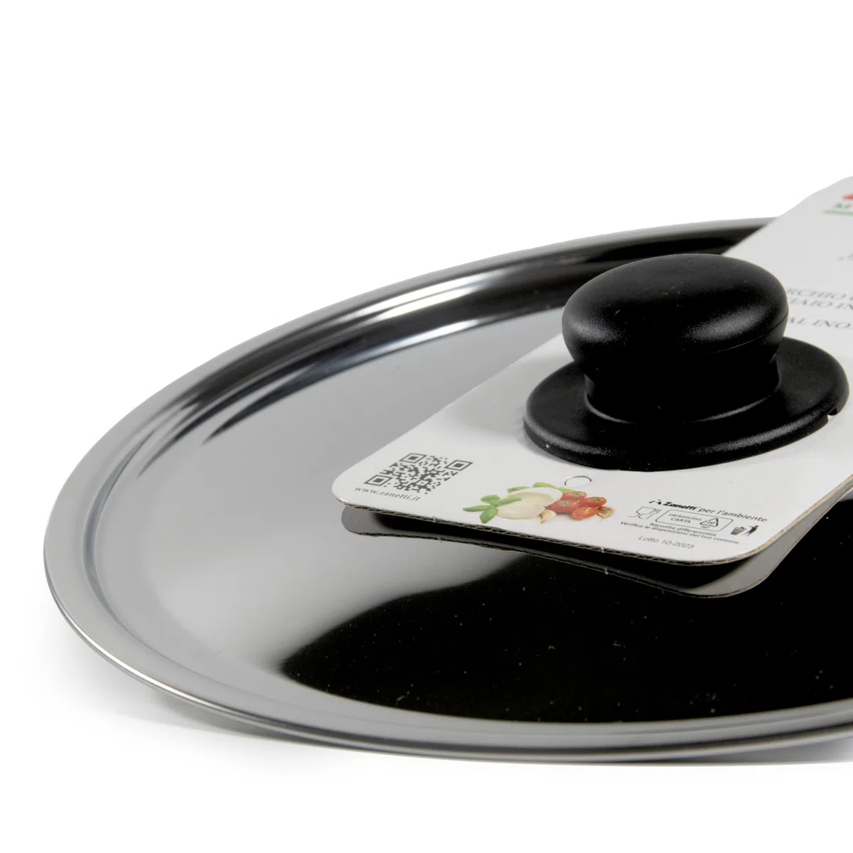 zanetti, Coperchio in Inox, Coperchio Acciaio Inox, Diametro 36 cm, Manico Plastica, Adatto a Pentole e Padelle, Lavabile in Lavastoviglie