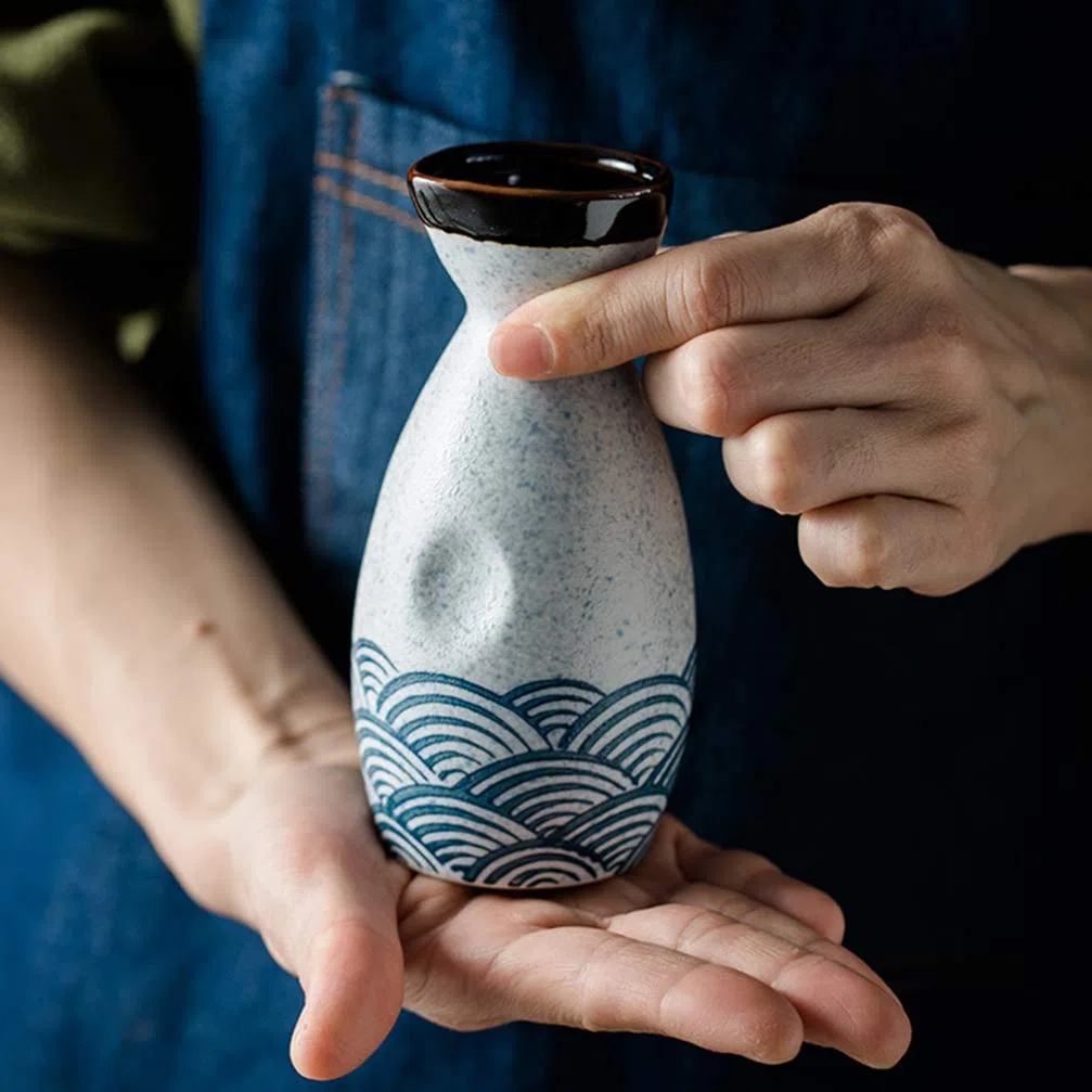 Housoutil Giapponese Sake Cup 4 Pz 20 Ml Sake Ticks+ 1 PZ 180 Ml Sake Pot Set Bicchieri da Vino in Ceramica