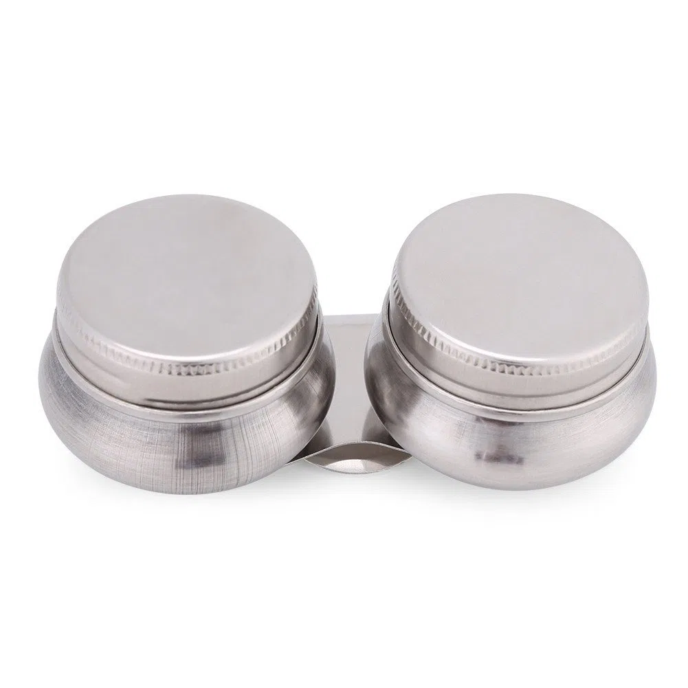 Tazza Tavolozza in Acciaio Inossidabile con Coperchio Coppa per Tavolozza per Pittura a Olio Doppia Contenitore per Solventi in Trementina Coppa del Solvente Contenitore Tavolozza per Disegno (F-332)