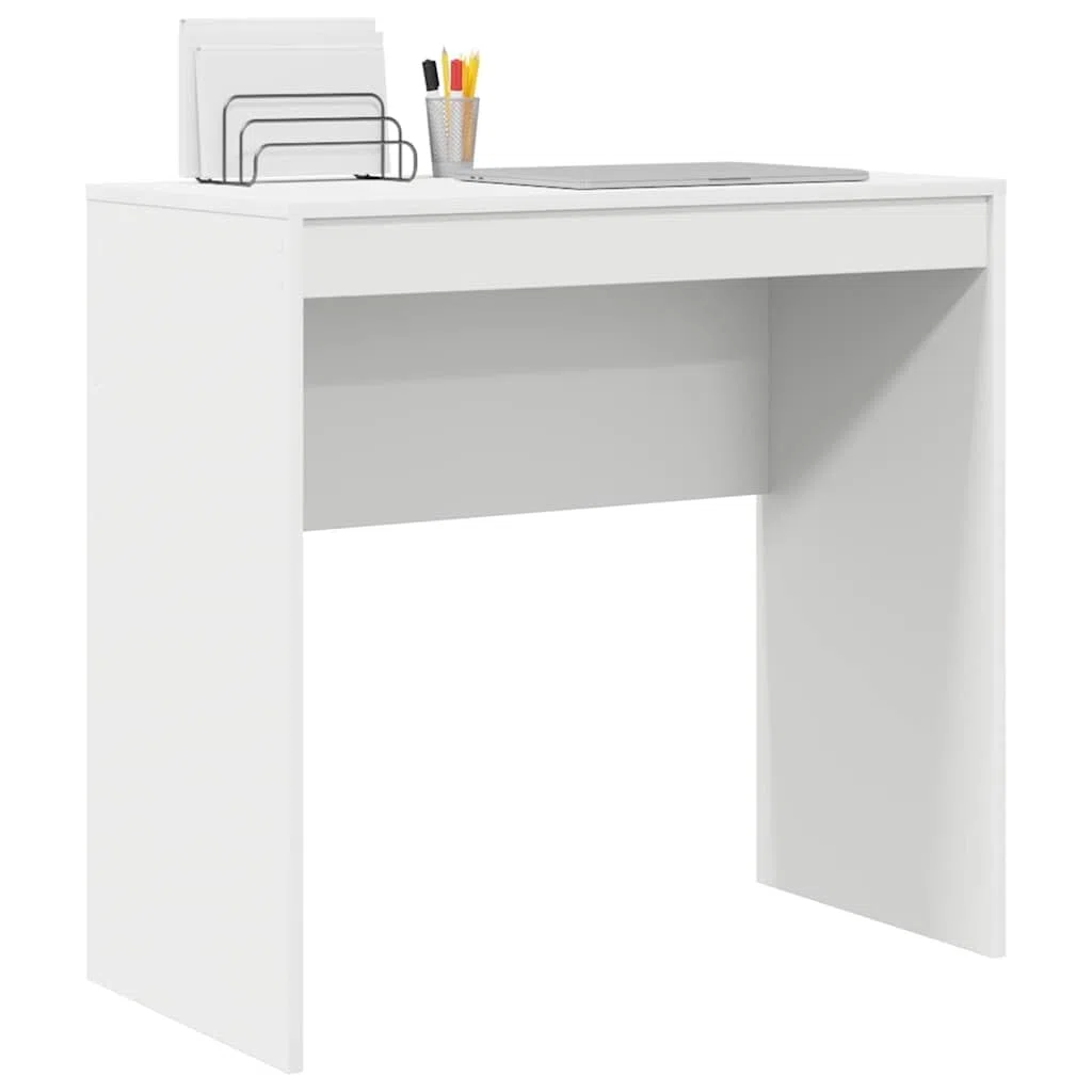 vidaXL Scrivania Bianco 80 x 40 x 76 cm, Scrivania compatta, Stile Moderno, Spazio ergonomico, Tavolo per Scrivere, Mobile Resistente per stanze Piccole