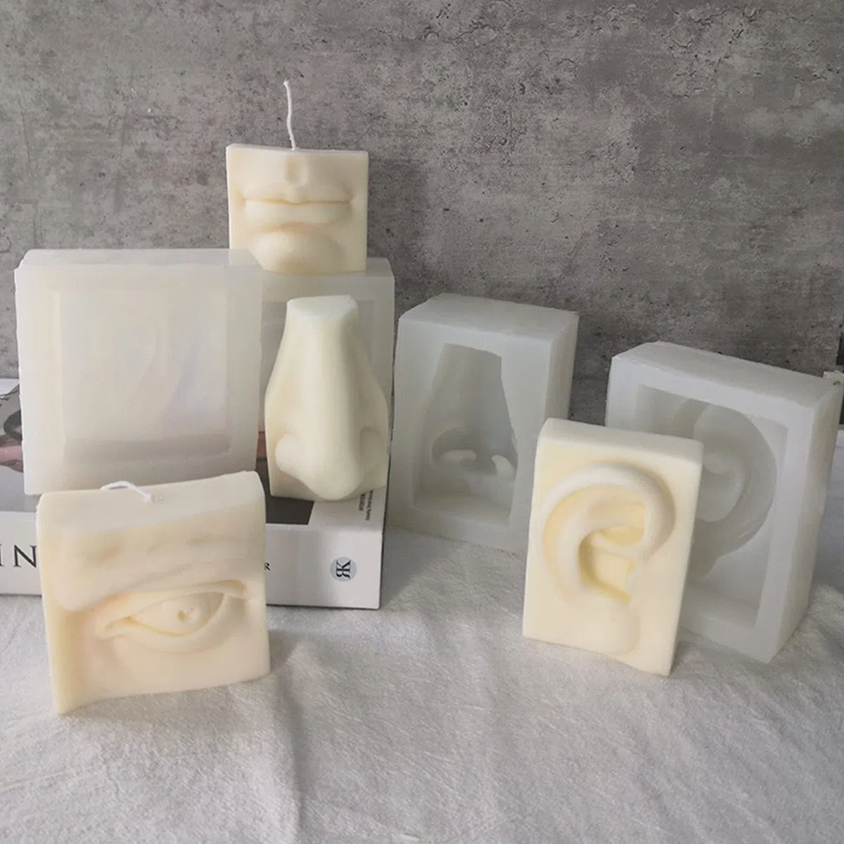 Orecchio Bocca Occhio Naso Stampo Professionale Silicone Flessibile Gesso Cera Sapone Fare Artigianato Decorazione Strumento Stampi in Silicone Per Sapone Resina Epossidica Unico Casting Per