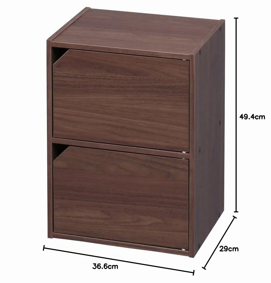 Iris Ohyama, Libreria portaoggetti, Armadio con 2 ante e 2 ripiani, Facile montaggio, Design, Modulare, Ufficio, Camera da letto, Soggiorno - Module Shelf MDB-2D - Marrone