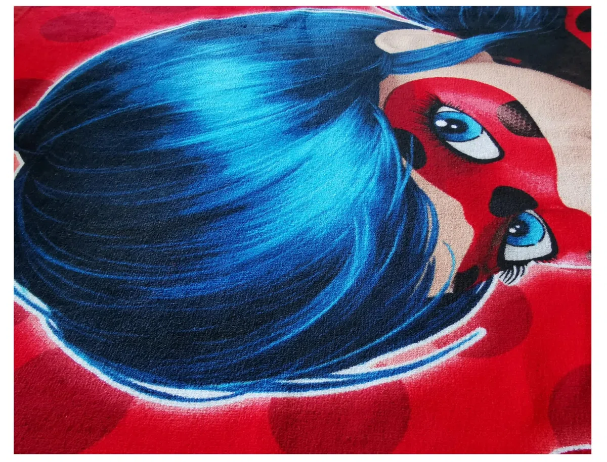 Miraculous Ladybug - Telo da bagno, telo doccia, colore: rosso, supereroe, 70 x 140 cm, 100% cotone