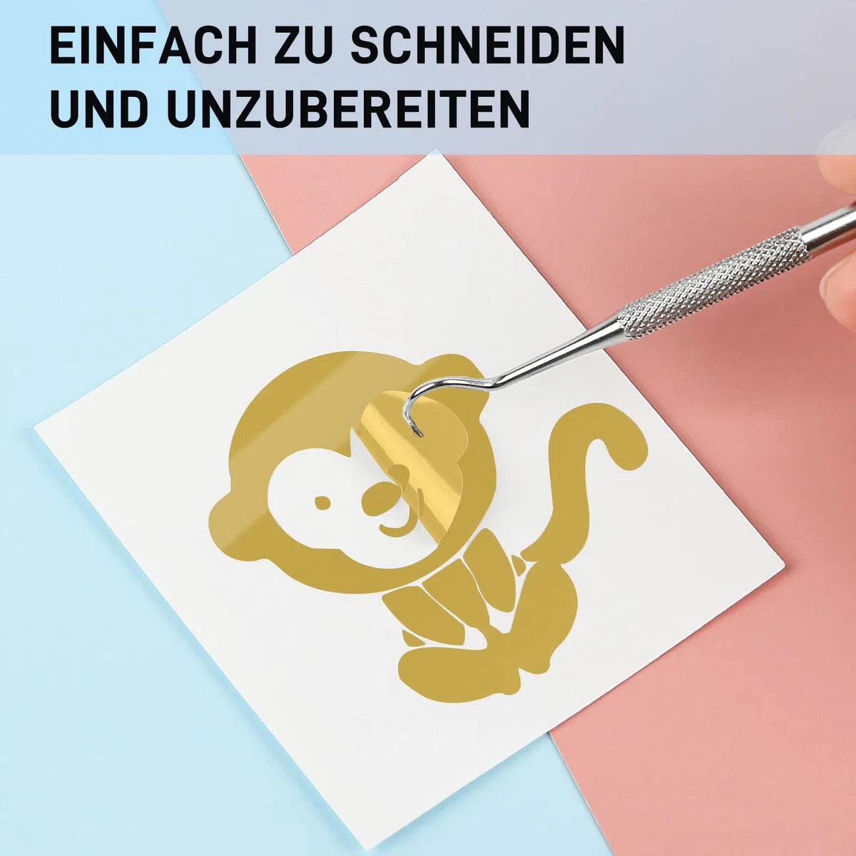 IModeur Vinilo Adesivo Oro 30,5 cm x 3,66 m Pellicola Lucido per Cricut, Silhouette Cameo, La Maggior Parte delle Macchine da Taglio