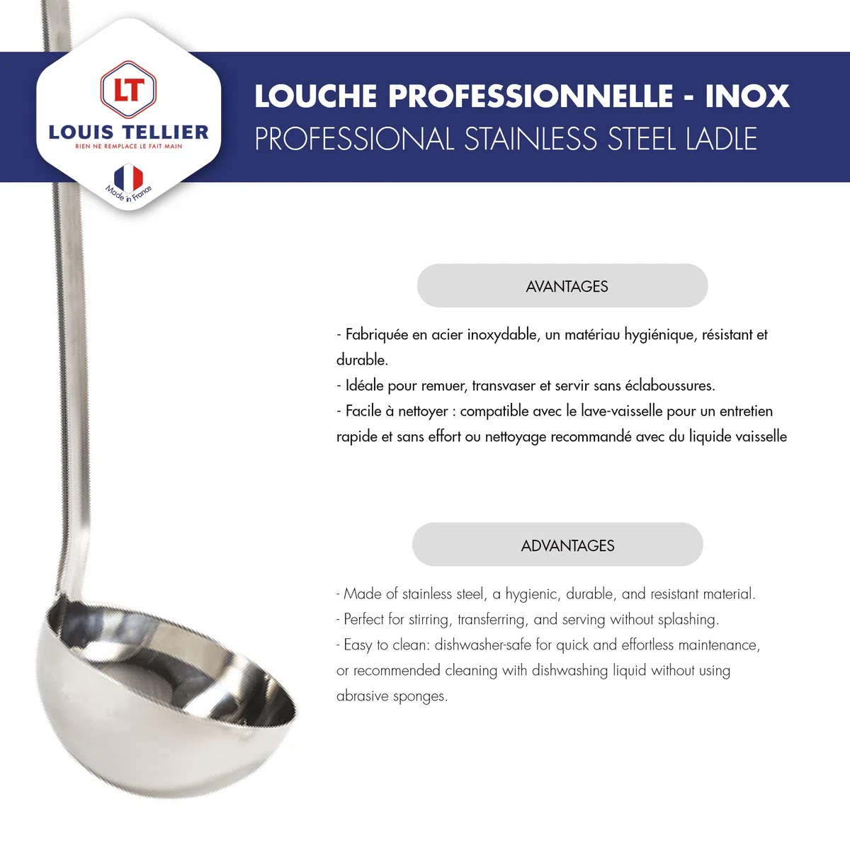 Mestolo professionale – acciaio inox – 10 cm – 250 ml