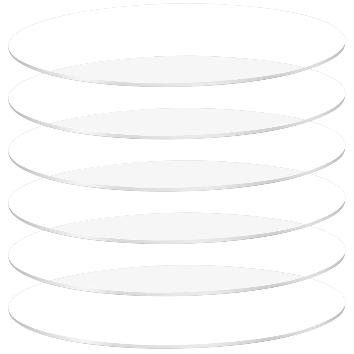 KEILEOHO 6 lastre acriliche rotonde 30 cm x 3 mm, lastre acriliche trasparenti, vetro acrilico trasparente, dischi grezzi per il fai da te per cornici, pittura, fai da te