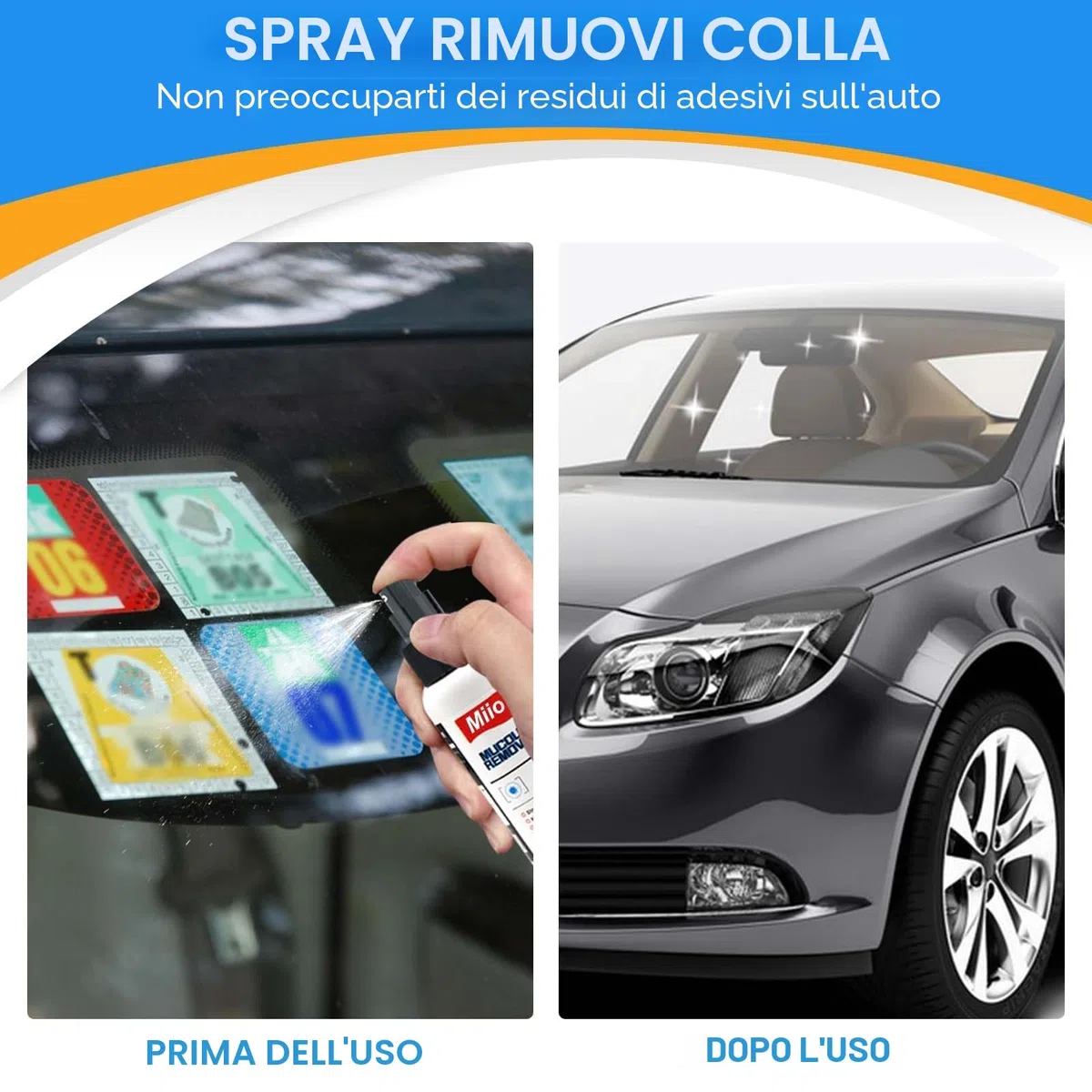 Miioto Rimuovi Colla, Rimuovi Colla Adesivi, Spray Togli Colla e Adesivi, Dotato di Raschietto Multiuso, Rimuove Rapidamente Etichette Ostinate e Residui di Colla da Tutte Le Superfici - 50ML