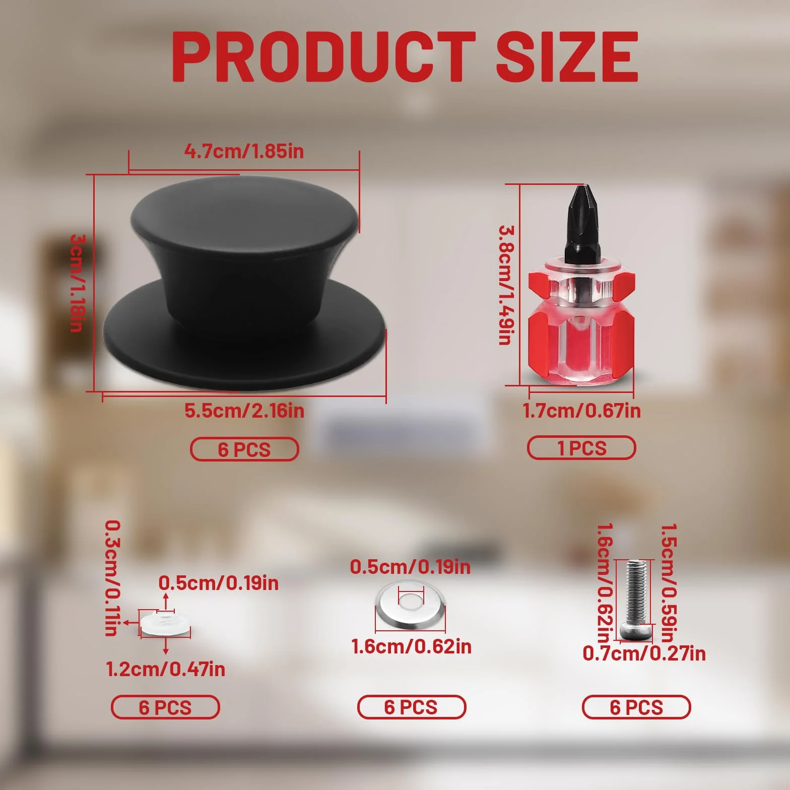 6 Manopole per Coperchio Della Pentola - Coperchio in Silicone Universali Senza BPA e Resistenti al Calore - Pomello di Ricambio per Vetro con Foro (Nero)