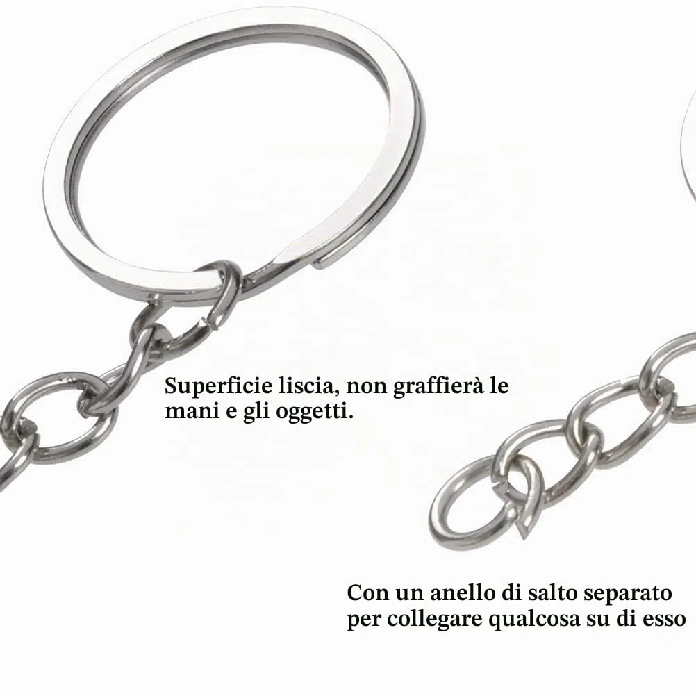 FOCCTS Fette di legno rotonde da 100 pezzi con anelli portachiavi da 100 pezzi adatti per artigianato, scrapbooking, ornamenti, progetti personalizzati