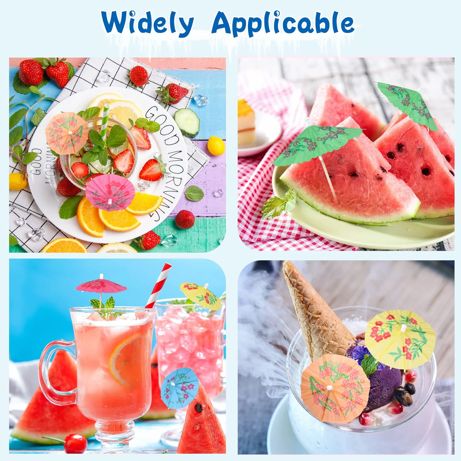 Ombrelli da Cocktail Mini Cocktail Parasols Accessori Decorazione di Bevande e Frutta 144 PCS