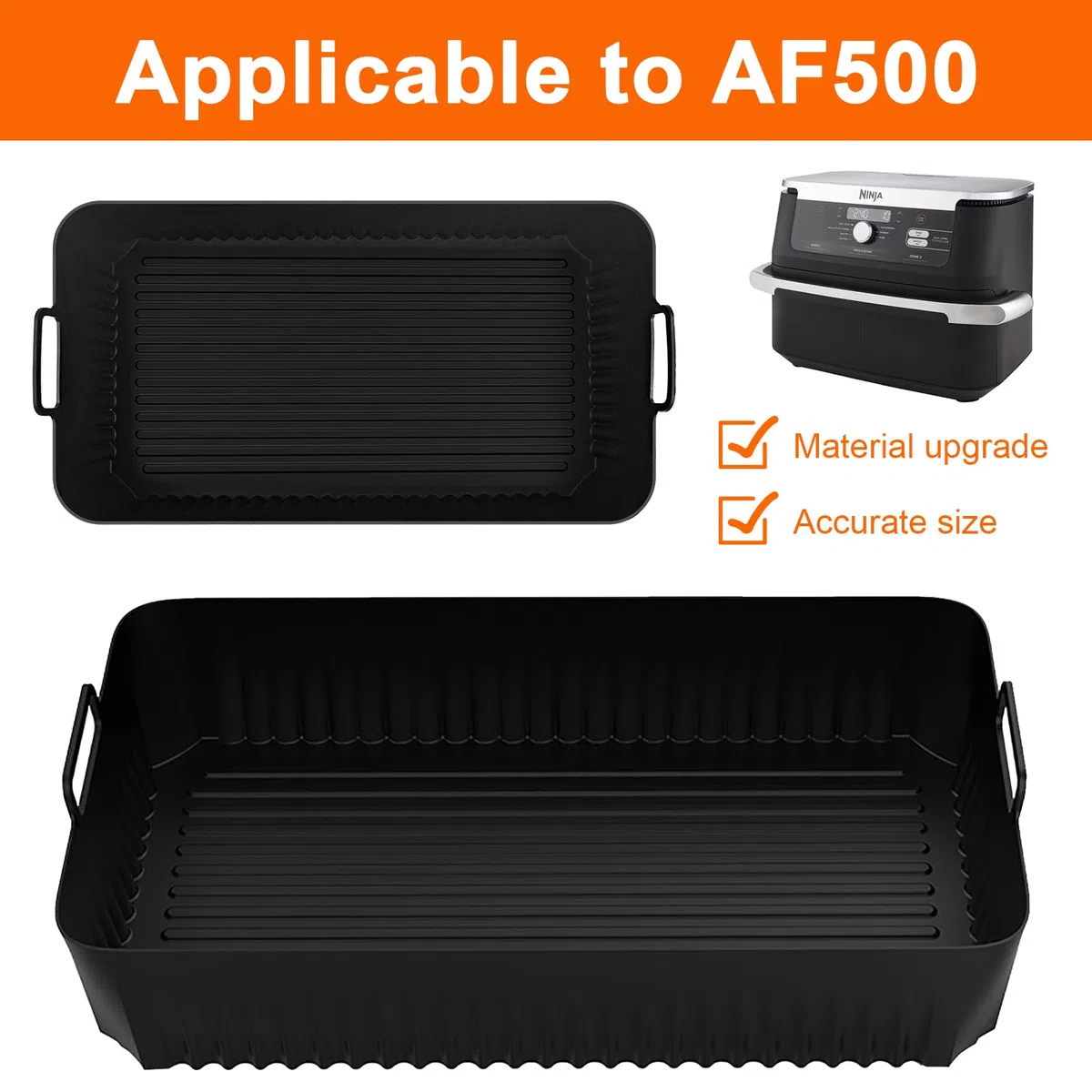 Accessoire per Ninja Friggitrice ad Aria Flexdrawer da 10,4 l AF500eu 10.4l Doppio Cestello Accessori Foodi Flex Flexdrawer 10,4 l Airfryer Silicone Moule AF500 Flex Drawer