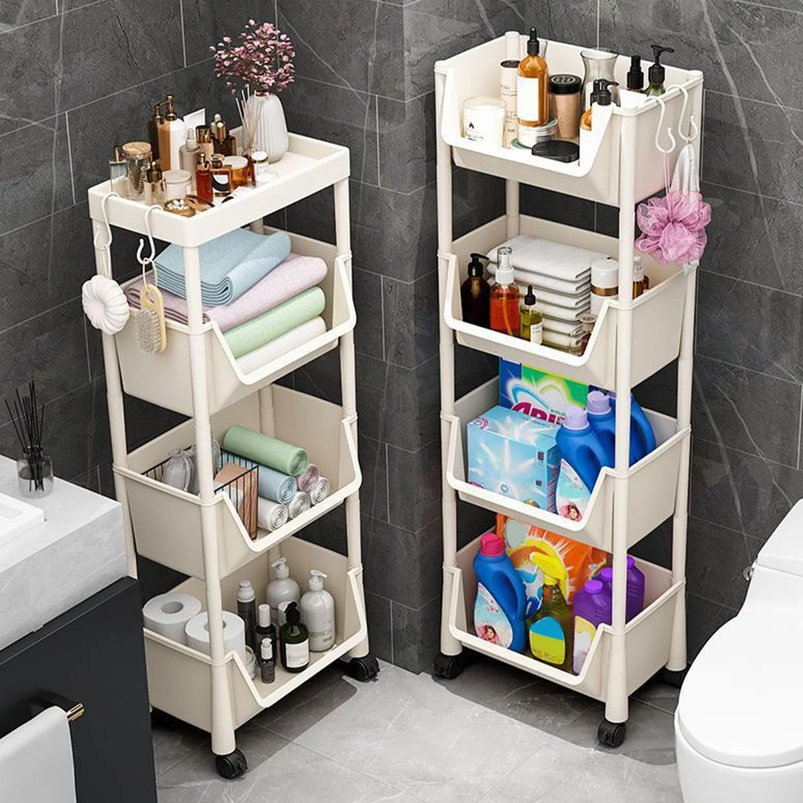 Organizer per carrello con rotelle, Carrello con rotelle a più livelli,Carrello porta libri per bambini, grande capacità | Organizzatore di snack per giocattoli, cancelleria, per piccole
