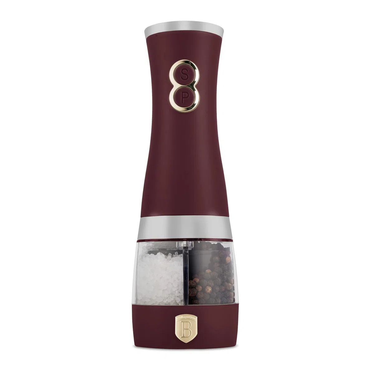 Berlinger Haus Leonardo Collection - Macinapepe elettrico 2 in 1, con macinino in ceramica, 6 batterie AA (non incluse)