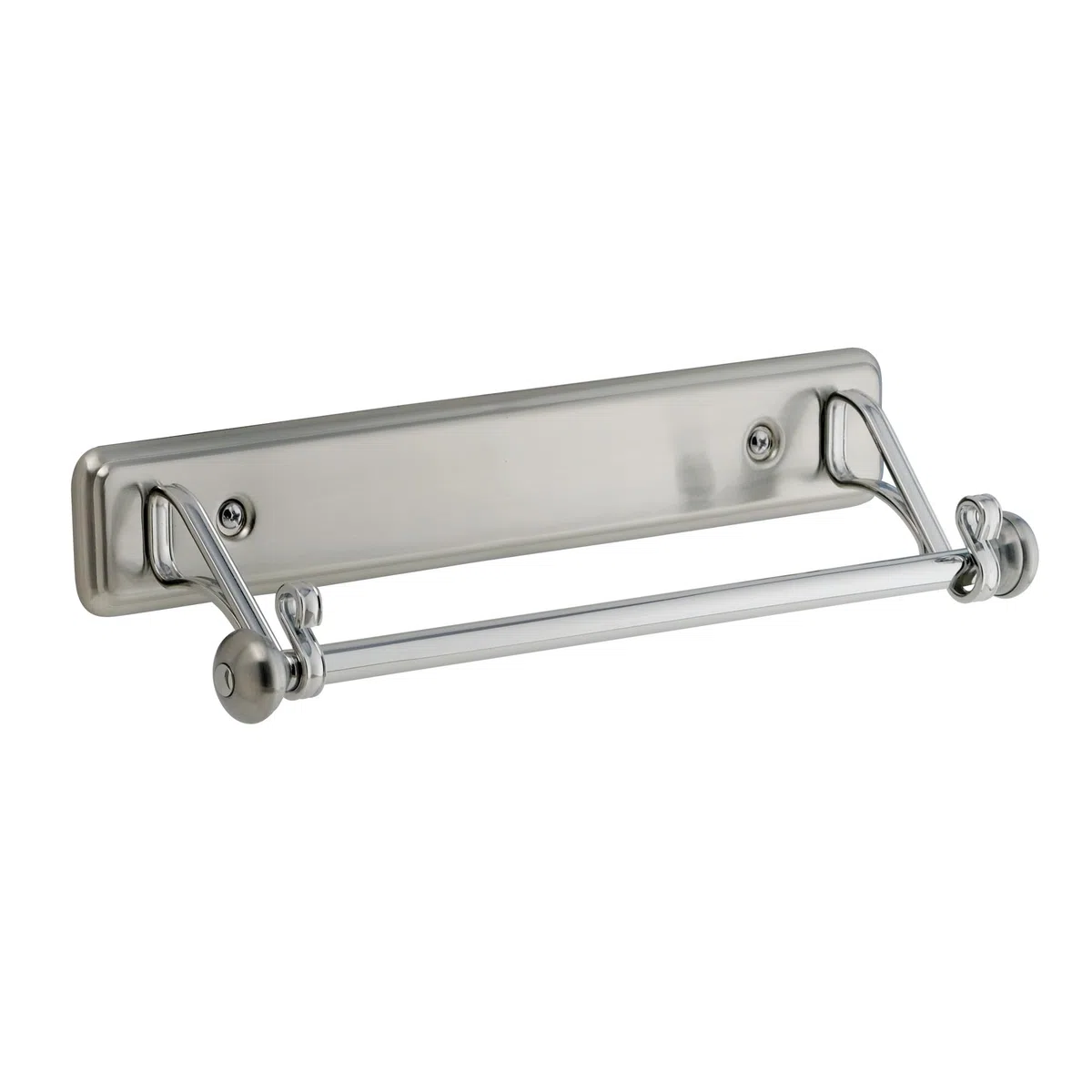 iDesign Portarotolo cucina, Porta rotoli cucina in metallo dal design elegante, Pratico e discreto portarotolo cucina da parete per carta assorbente, argento