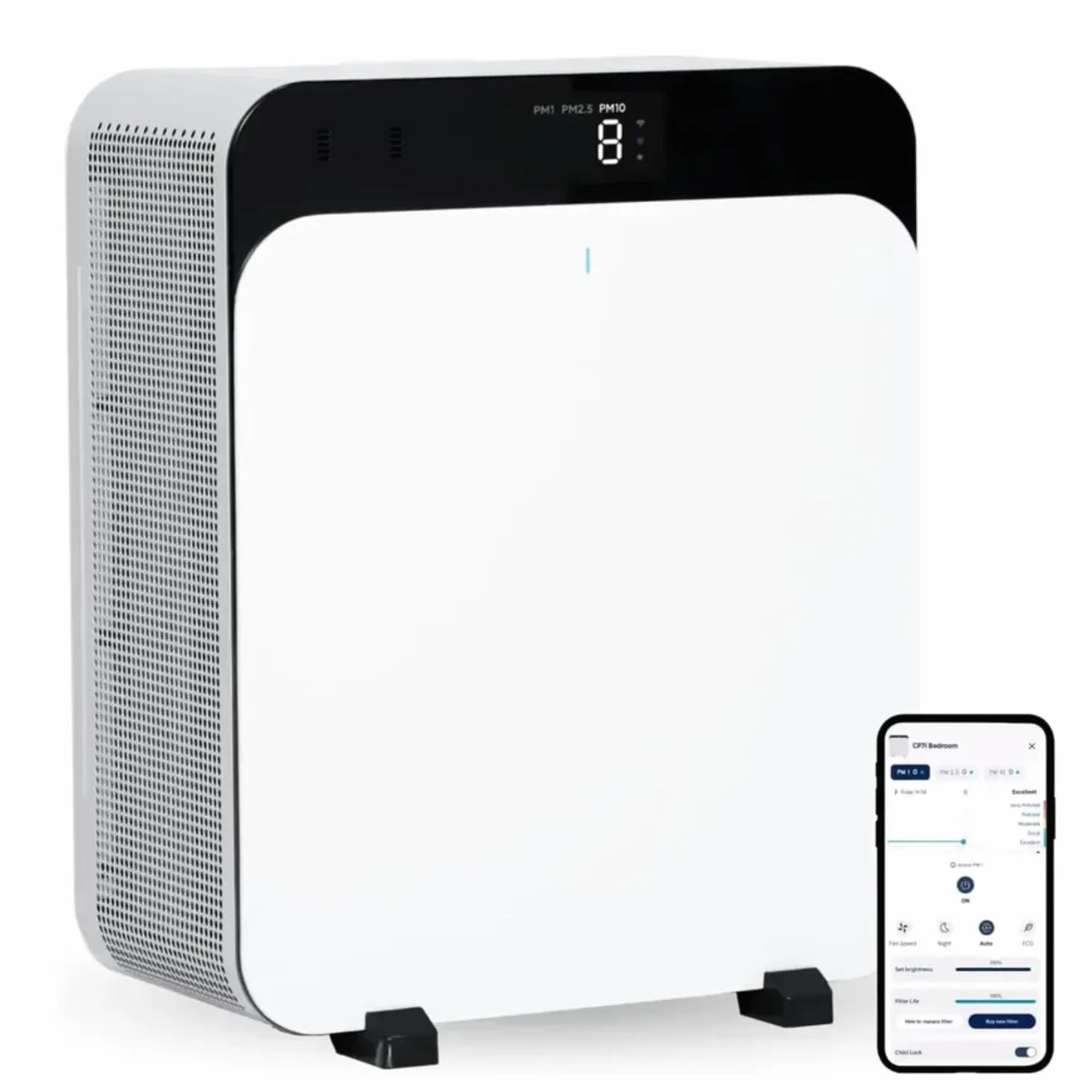 BLUEAIR Purificatore d'aria Premium per ambienti fino a 131 m², per allergeni di animali domestici, virus, batteri e grandi spazi, Classic Pro CP7i