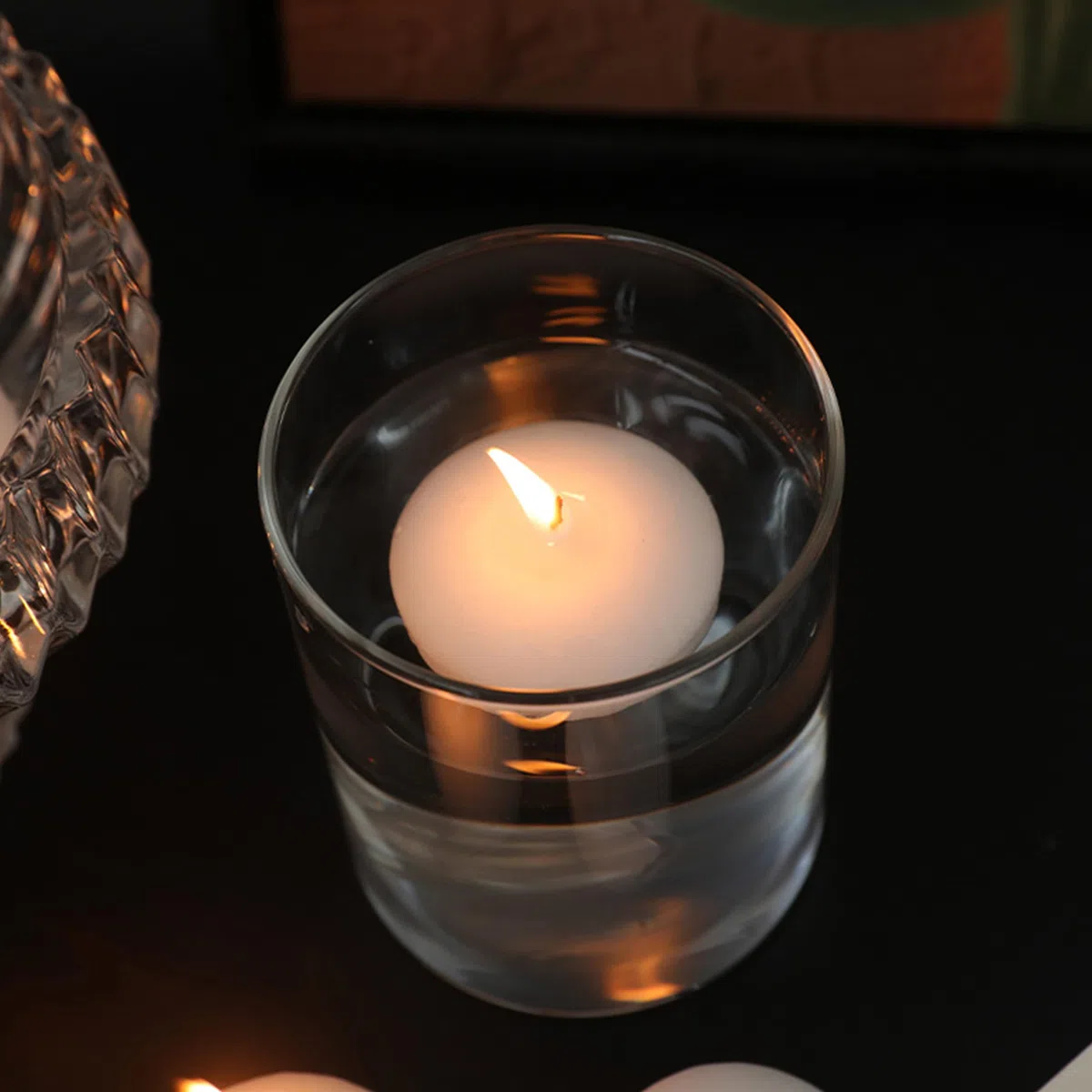 12 Candele galleggianti Crema 4.6x3cm, Candele Decorative Candele SPA Non Profumate 4 Ore di Combustione