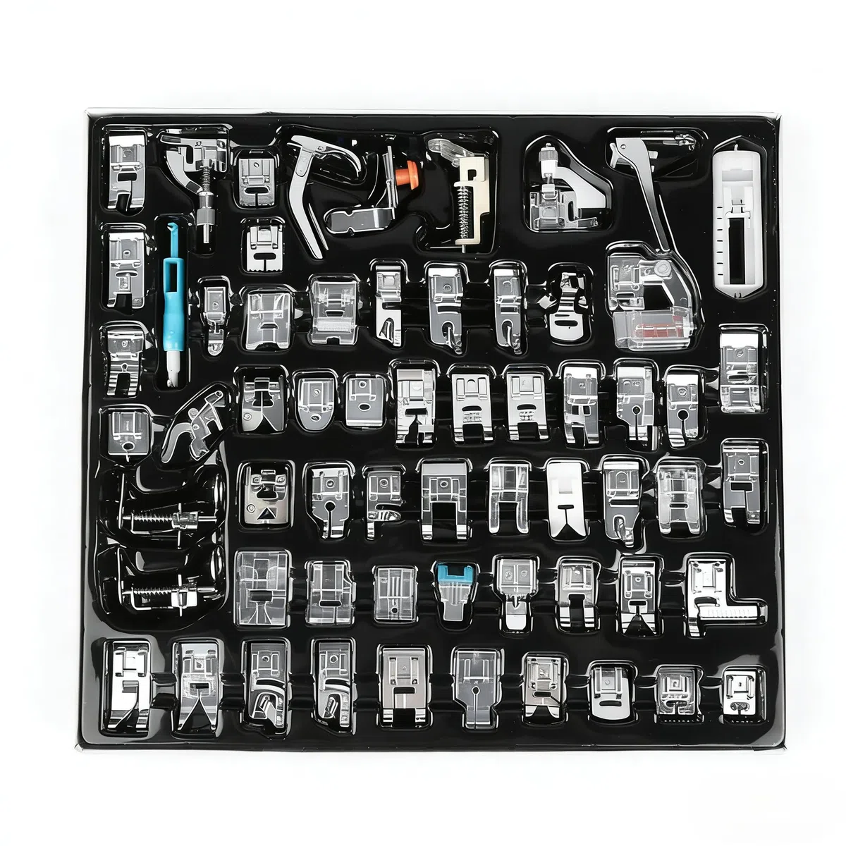 Set di Piedini Per Macchine da Cucire, 62 Pezzi Per Uso Domestico, Multifunzionali, Parti di Macchine da Cucire Per Brother, Babylock, Singer, Elna, Toyota